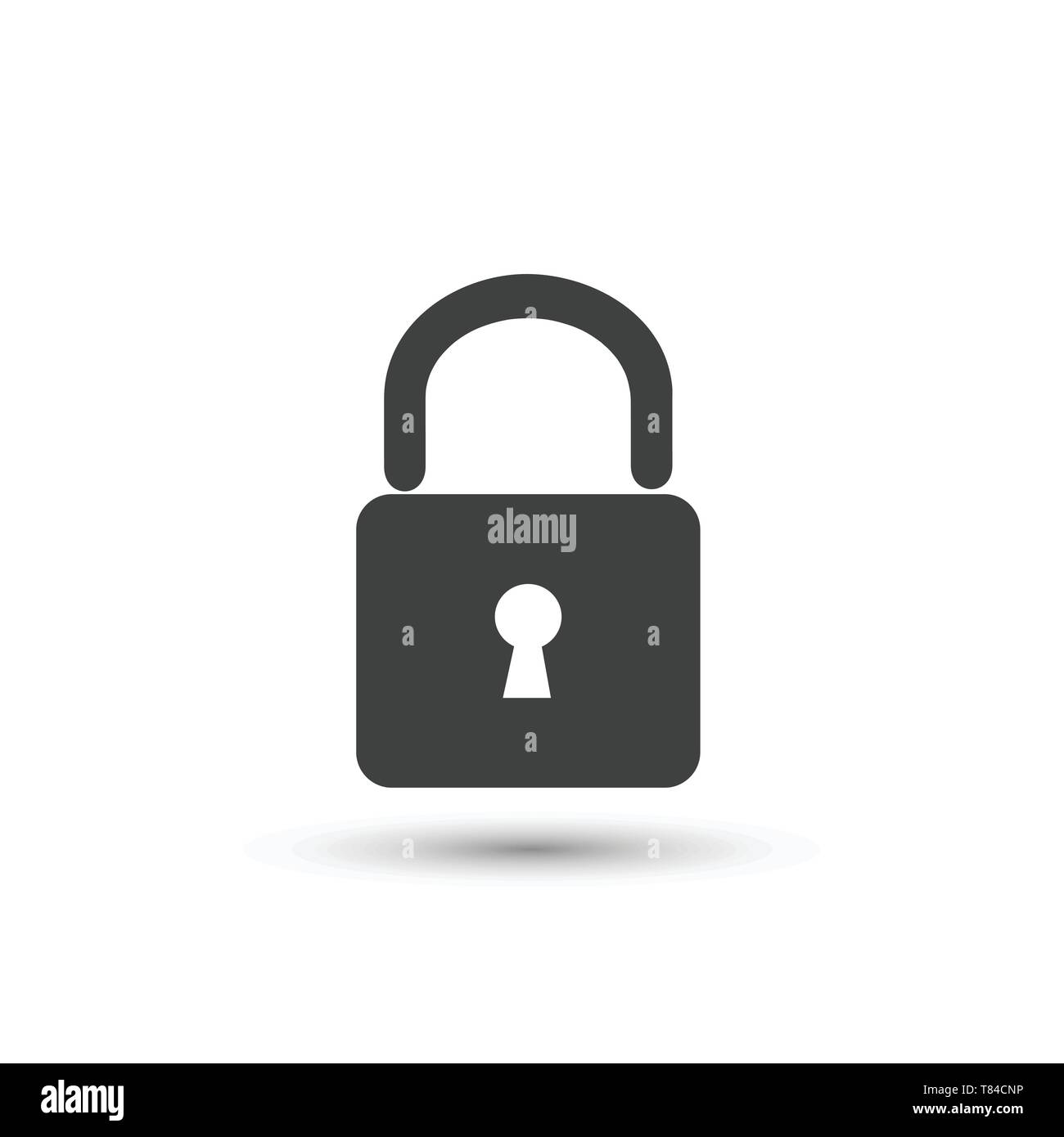 Vector Lock icon on the white background Stock Vector