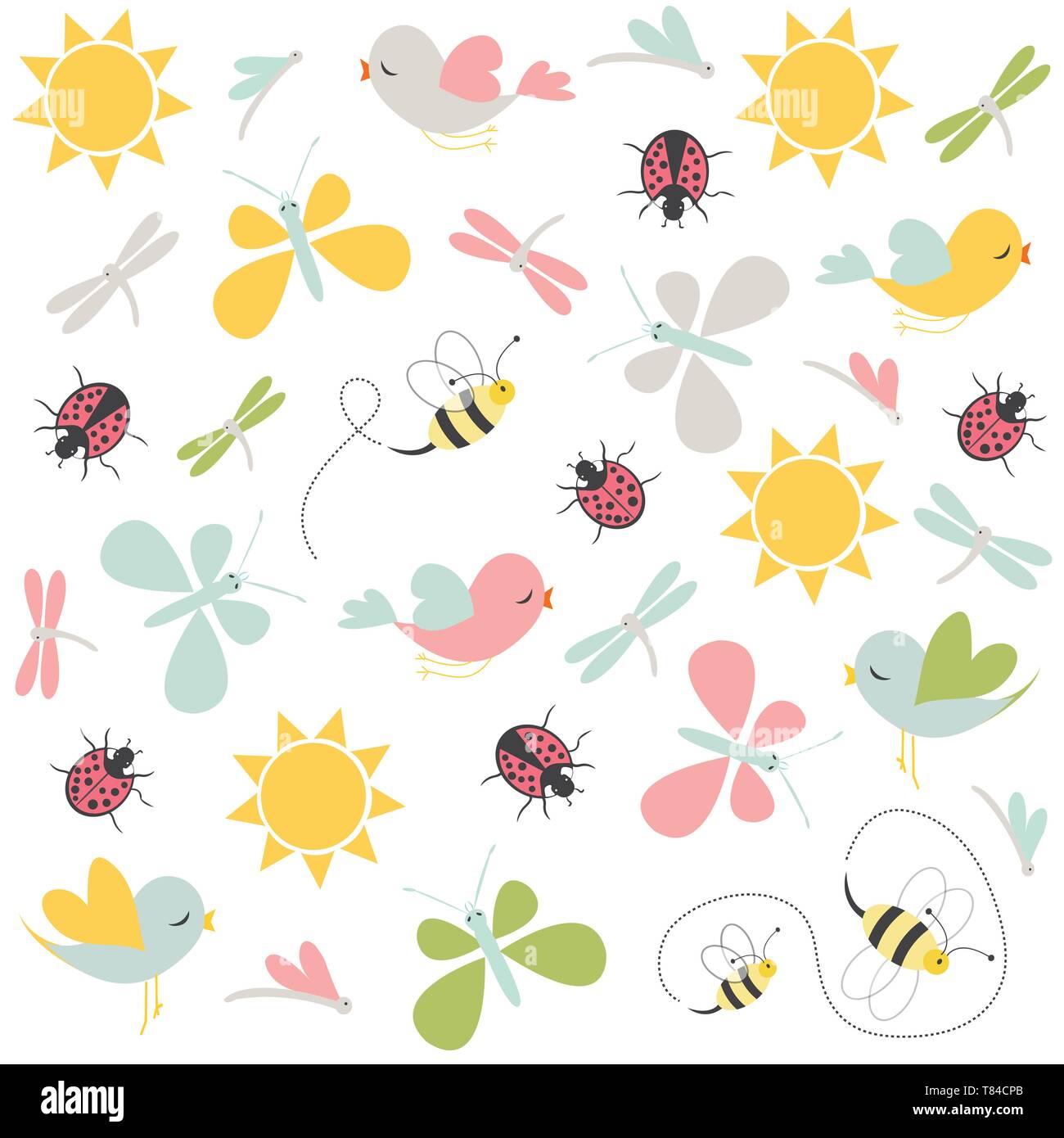 Spring pattern. Vector seamless background Stock Vector Image & Art - Alamy
