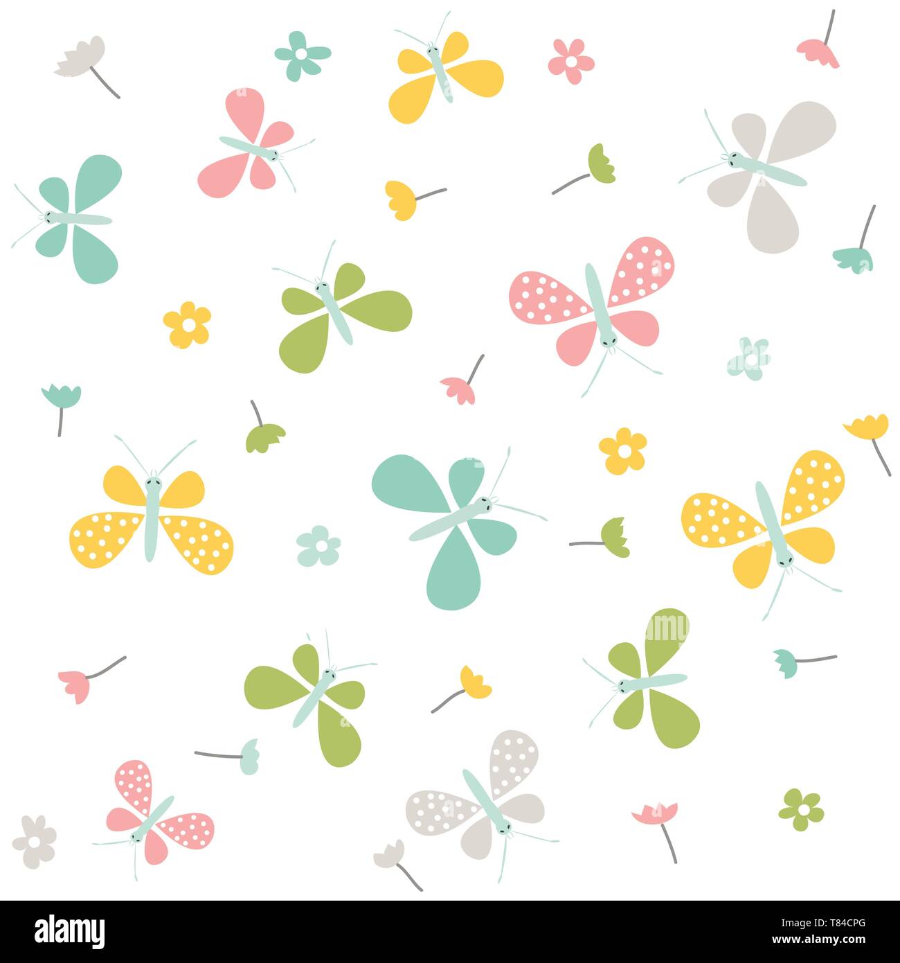 Spring pattern. Vector seamless background. Stock Vector