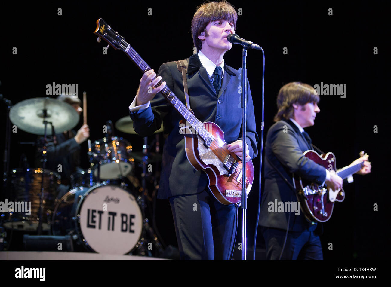 Glasgow, UK. 10 May 2019. LET IT BE, The Musical. The Iconic music of The Beatles with LET IT BE, the spectacular new concert jam-packed with over 40 of The Beatles’ greatest hits! Direct from the West End, this international hit show celebrates the legacy of the world’s greatest rock ‘n’ roll band. Reliving The Beatles’ meteoric rise from their humble beginnings to the heights of Beatlemania with live performances of early tracks including Twist and Shout and She Loves You as well as global mega-hits Yesterday, Hey Jude, Come Together and Let It Be. Credit: Colin Fisher/Alamy Live News Stock Photo