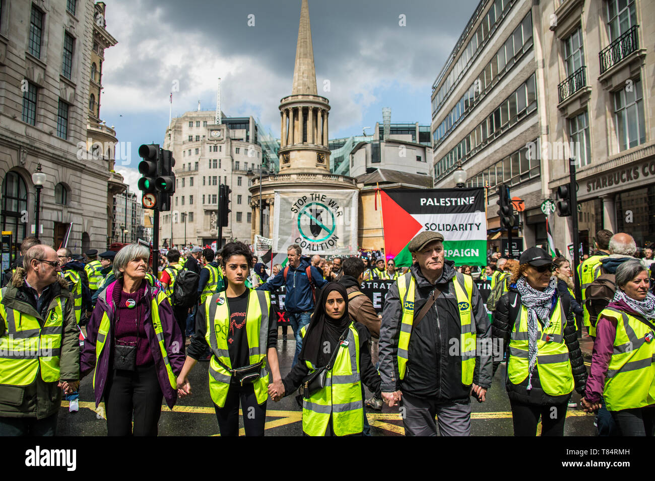 11 May, 2019. London,UK.  Thousands march for Palestine in central London demonstration organised by the Palestinian Solidarity Campaign. David Rowe/ Alamy Live News Stock Photo