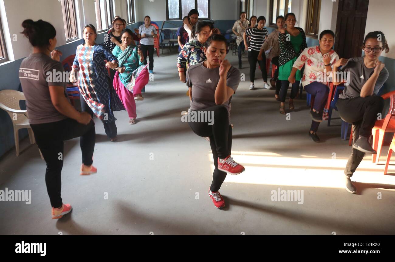 Kathmandu, Nepal. 11th May, 2019. Trainers show selfdefense skills to