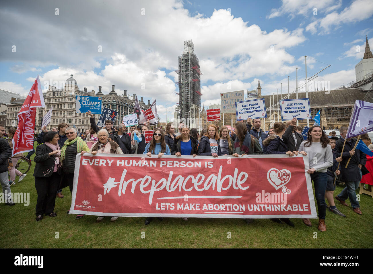 ‘March for Life UK’ anti-abortion protest march organised by pro-life Christian groups including The Good Counsel Network and March For Life UK. Stock Photo