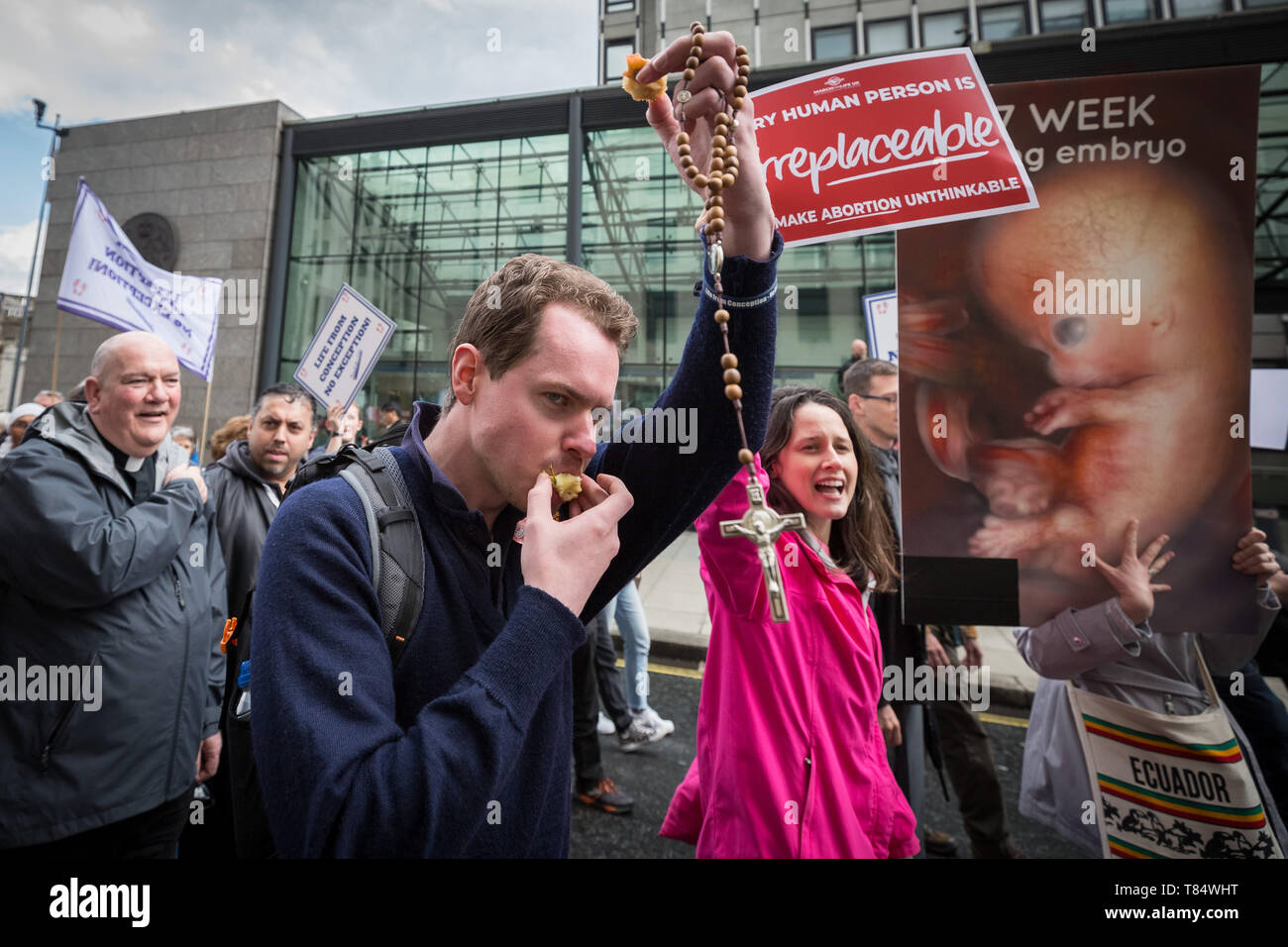 ‘March for Life UK’ anti-abortion protest march organised by pro-life Christian groups including The Good Counsel Network and March For Life UK. Stock Photo