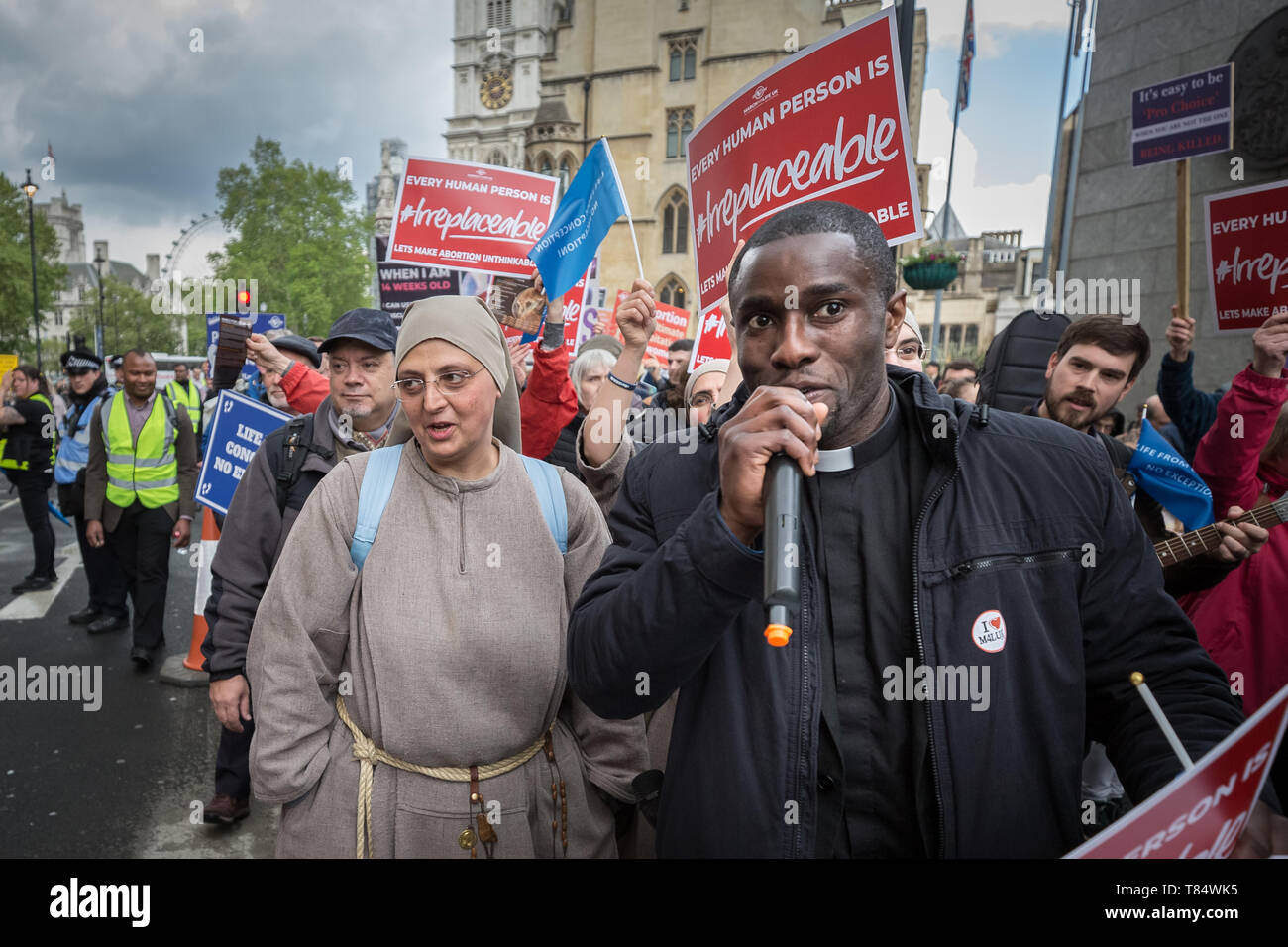 ‘March for Life UK’ anti-abortion protest march organised by pro-life Christian groups including The Good Counsel Network and March For Life UK. Stock Photo