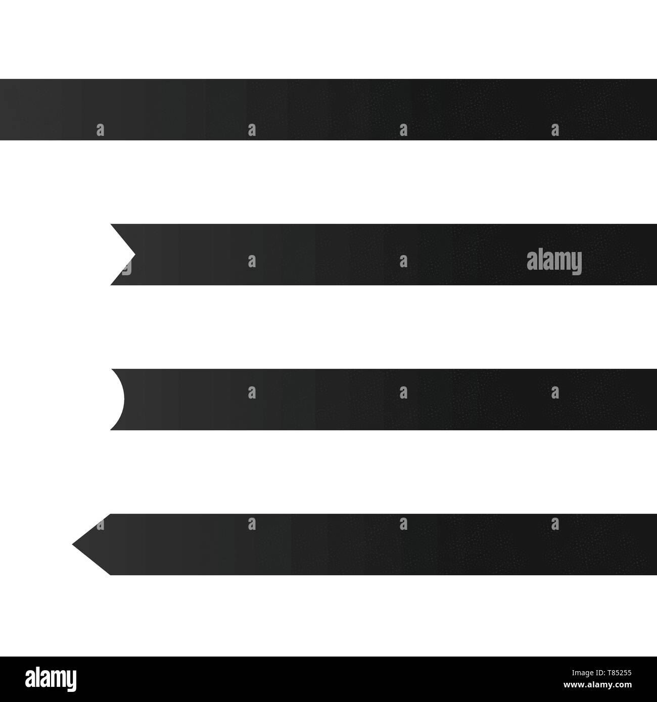 Black ribbon collection isolated on white background Stock Vector Image ...