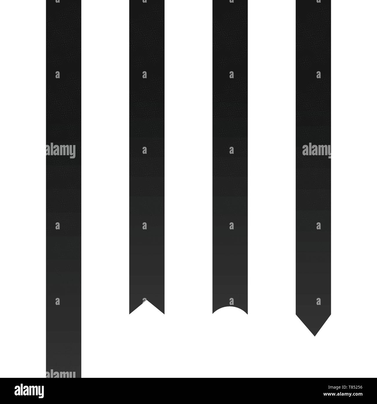 Black ribbon collection isolated on white background Stock Vector Image ...