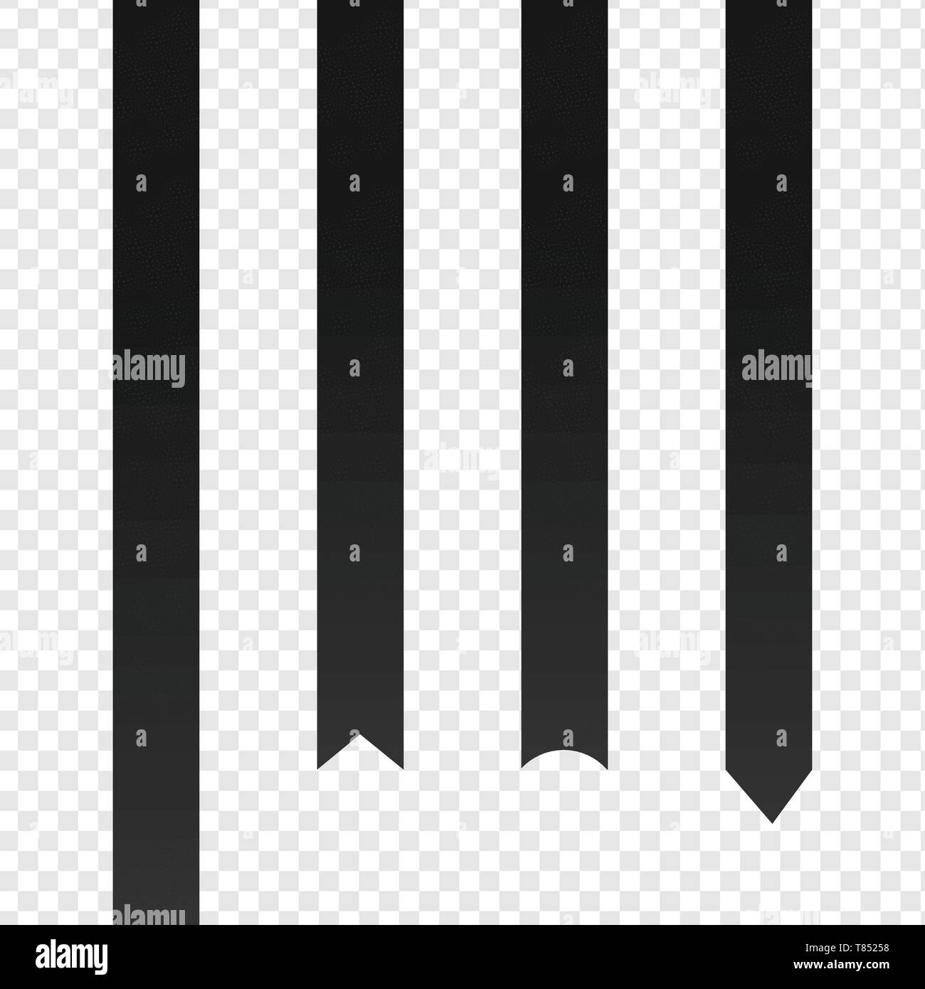 Black ribbon collection isolated on white background Stock Vector Image ...