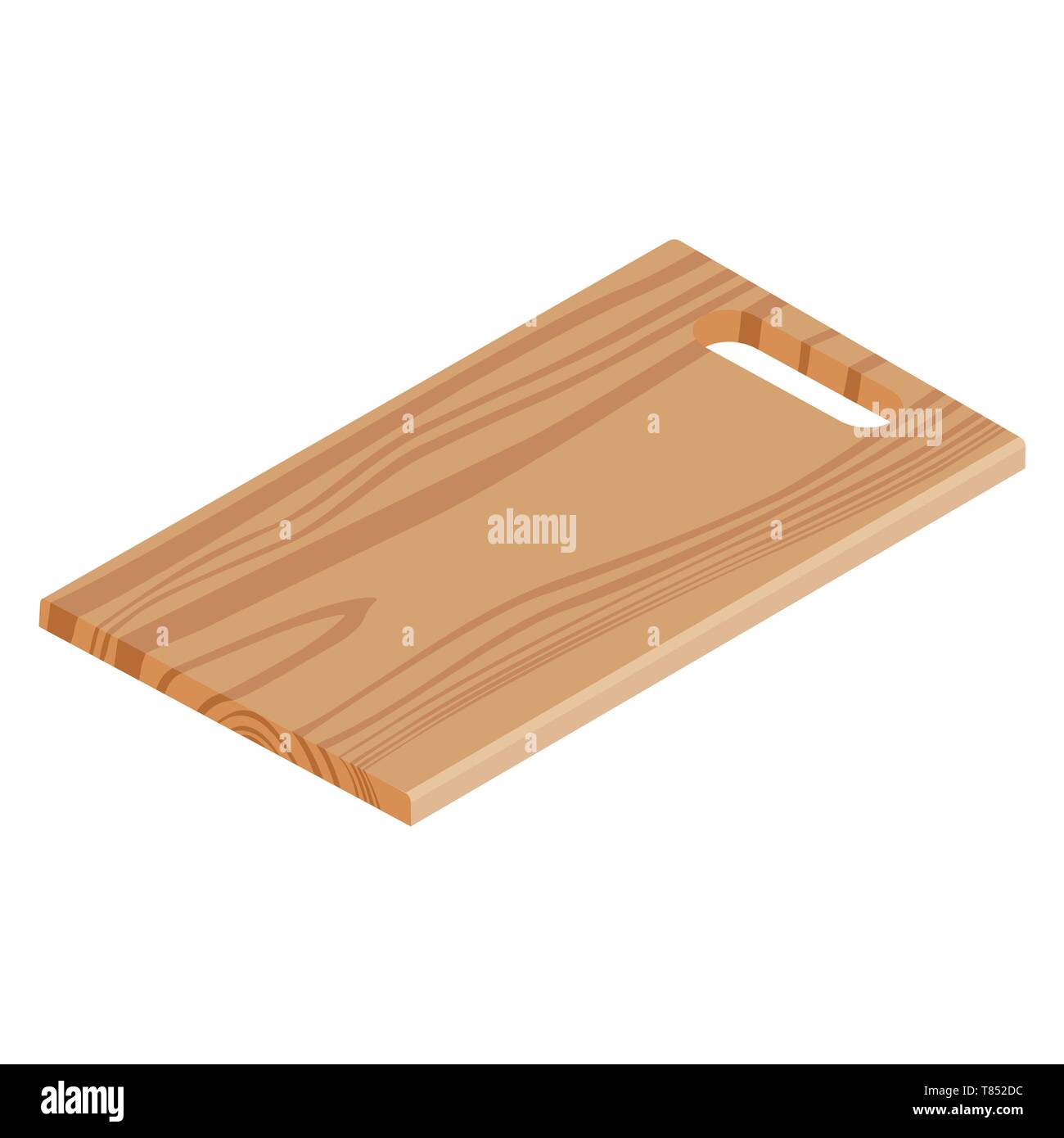 Wooden cutting board isolated on white background Stock Vector Image ...