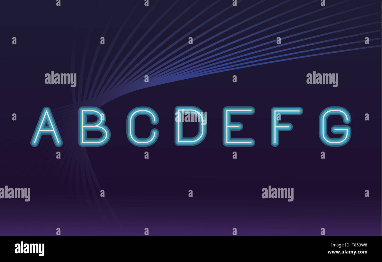 Fhe Lettering Neon Color letters font neon Stock Vector Image & Art - Alamy