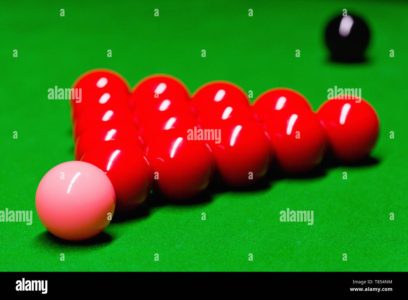 Snooker Balls In Starting Position Stock Photo Alamy