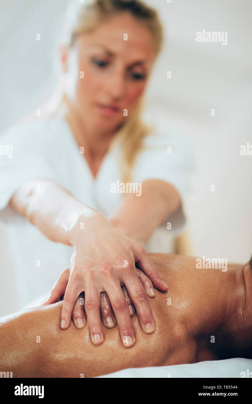 Shoulder massage Stock Photo