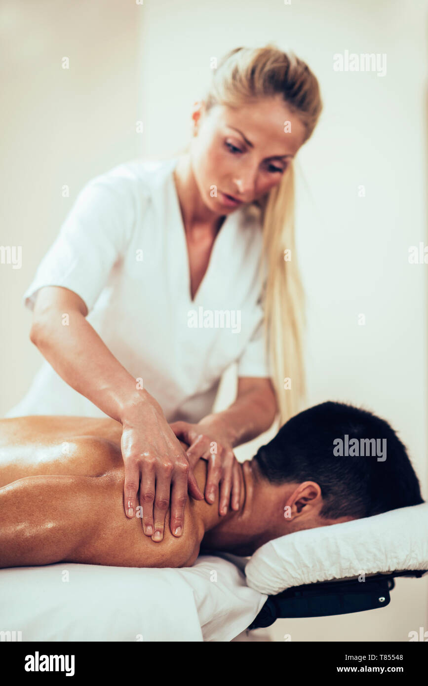 Sports massage Stock Photo