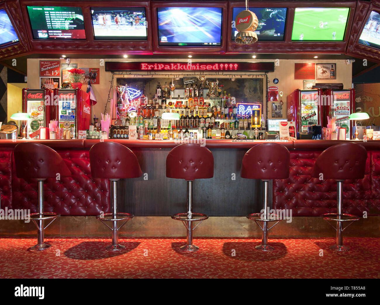 Bar at an American Style Diner Stock Photo Alamy