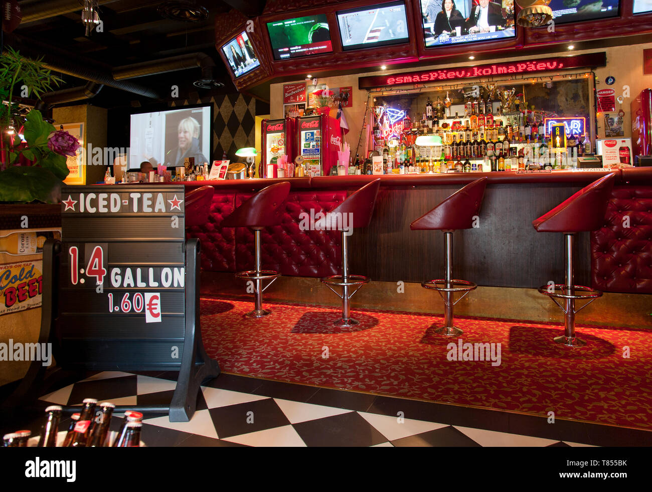 Bar at an American Style Diner Stock Photo Alamy