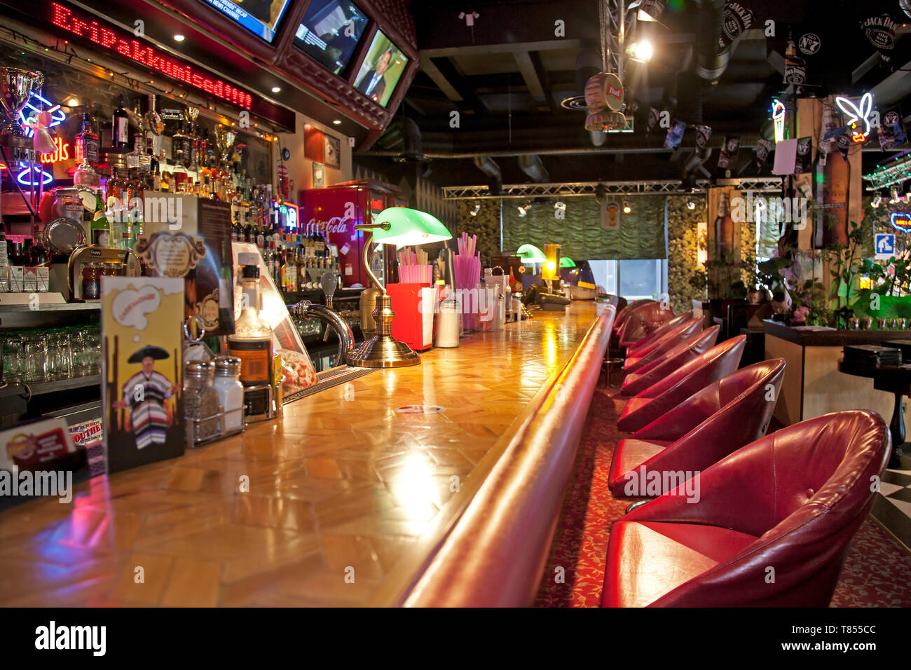 Bar at an American Style Diner Stock Photo Alamy