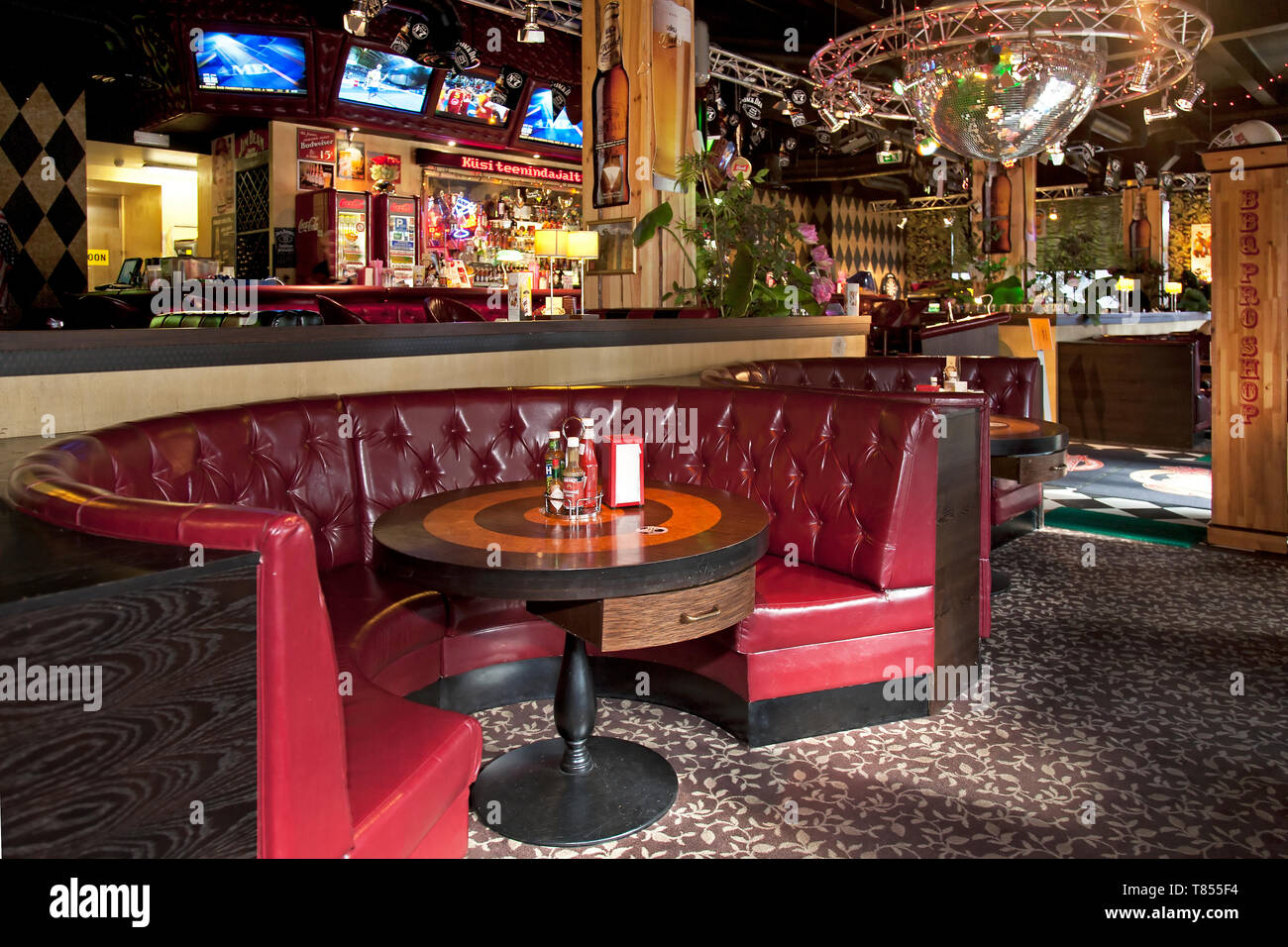 Dining Booth in an American Style Diner Stock Photo Alamy
