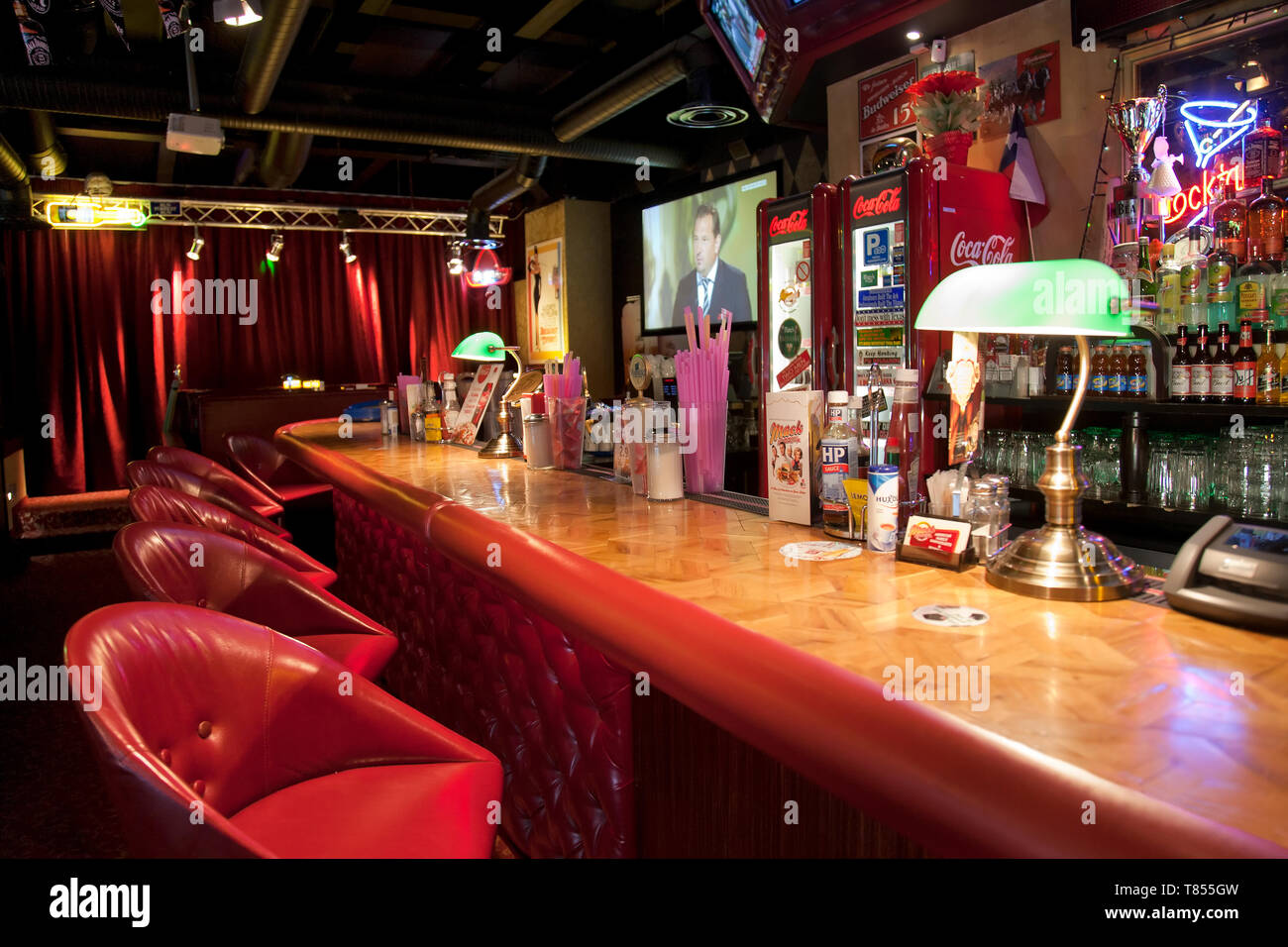 Bar at an American Style Diner Stock Photo Alamy