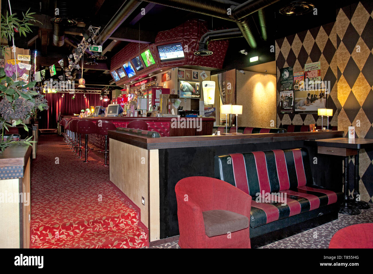 Seating at an American Style Diner Stock Photo Alamy