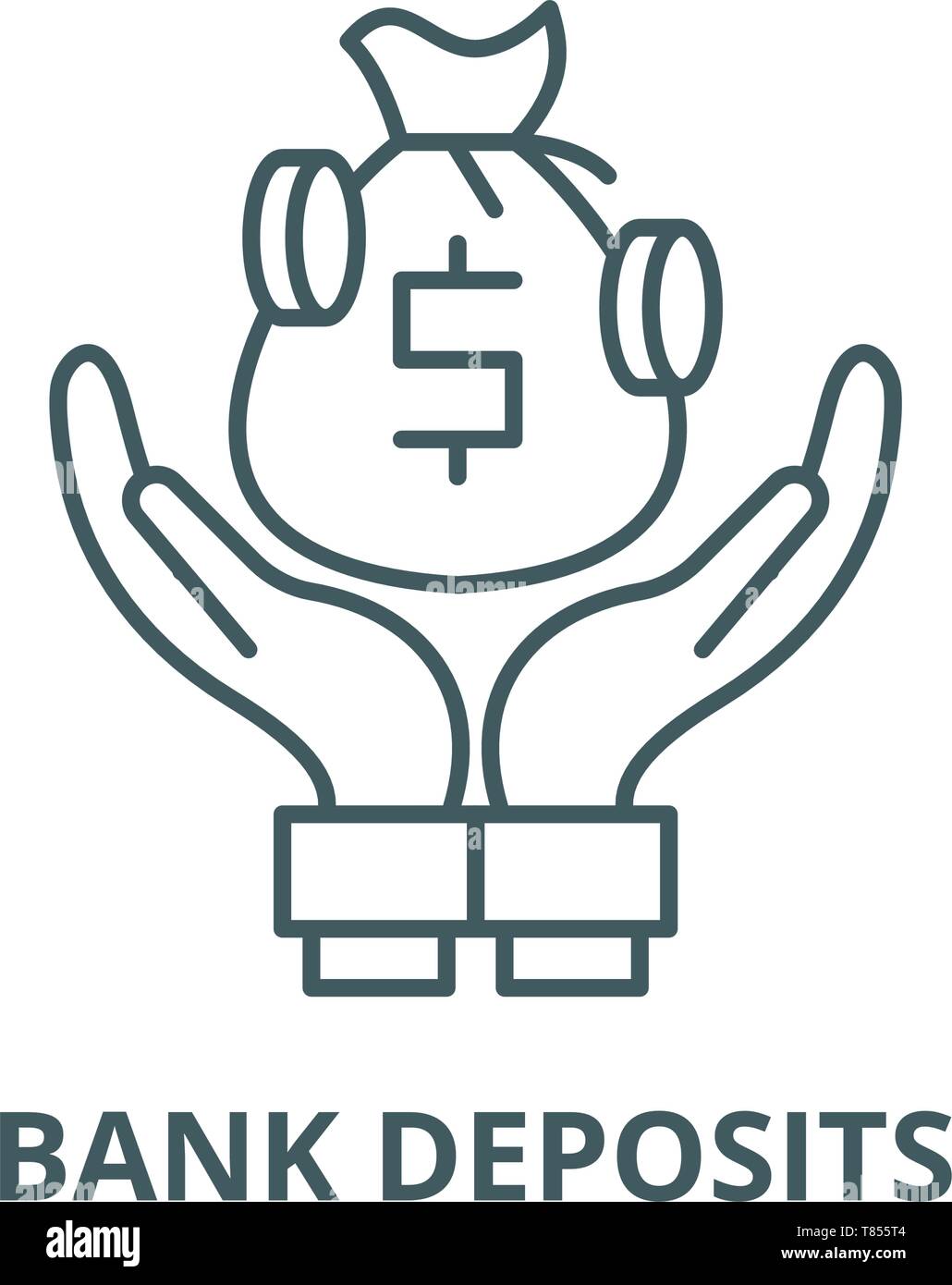 Bank deposits vector line icon, linear concept, outline sign, symbol ...