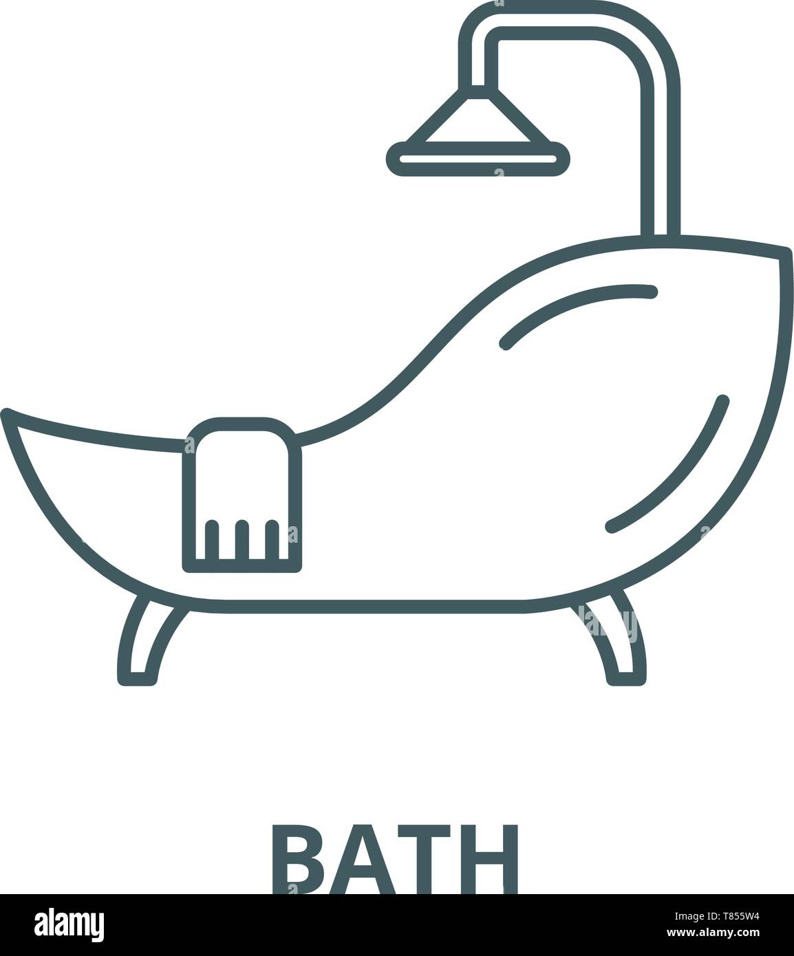 Bath vector line icon, linear concept, outline sign, symbol Stock ...
