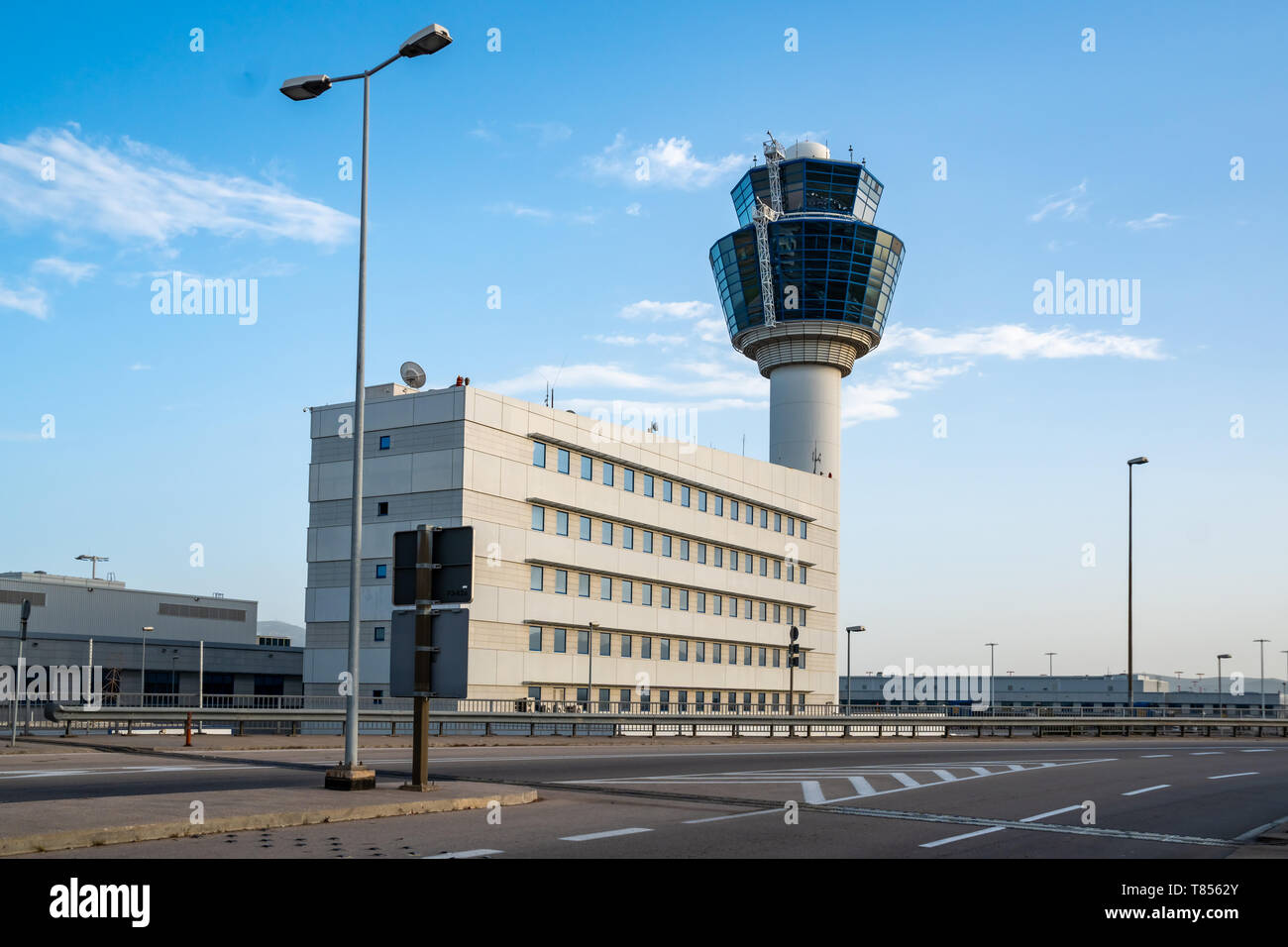 Air Traffic Control Tower of Athens International Airport, Greece Stock Photo