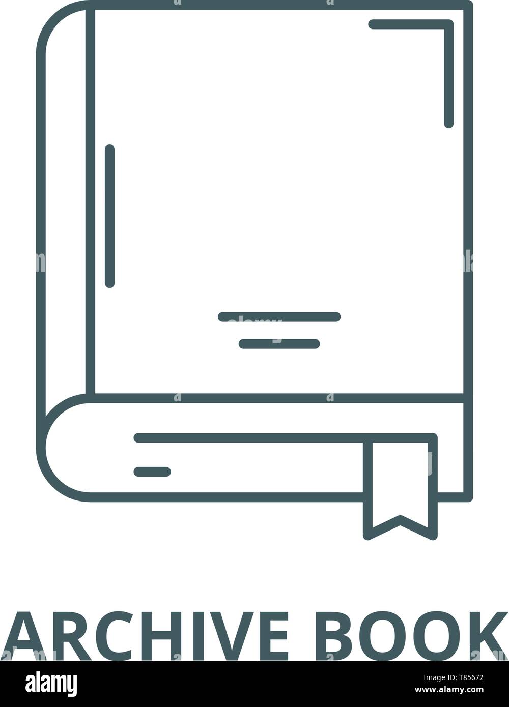 Archive book vector line icon, outline concept, linear sign Stock Vector