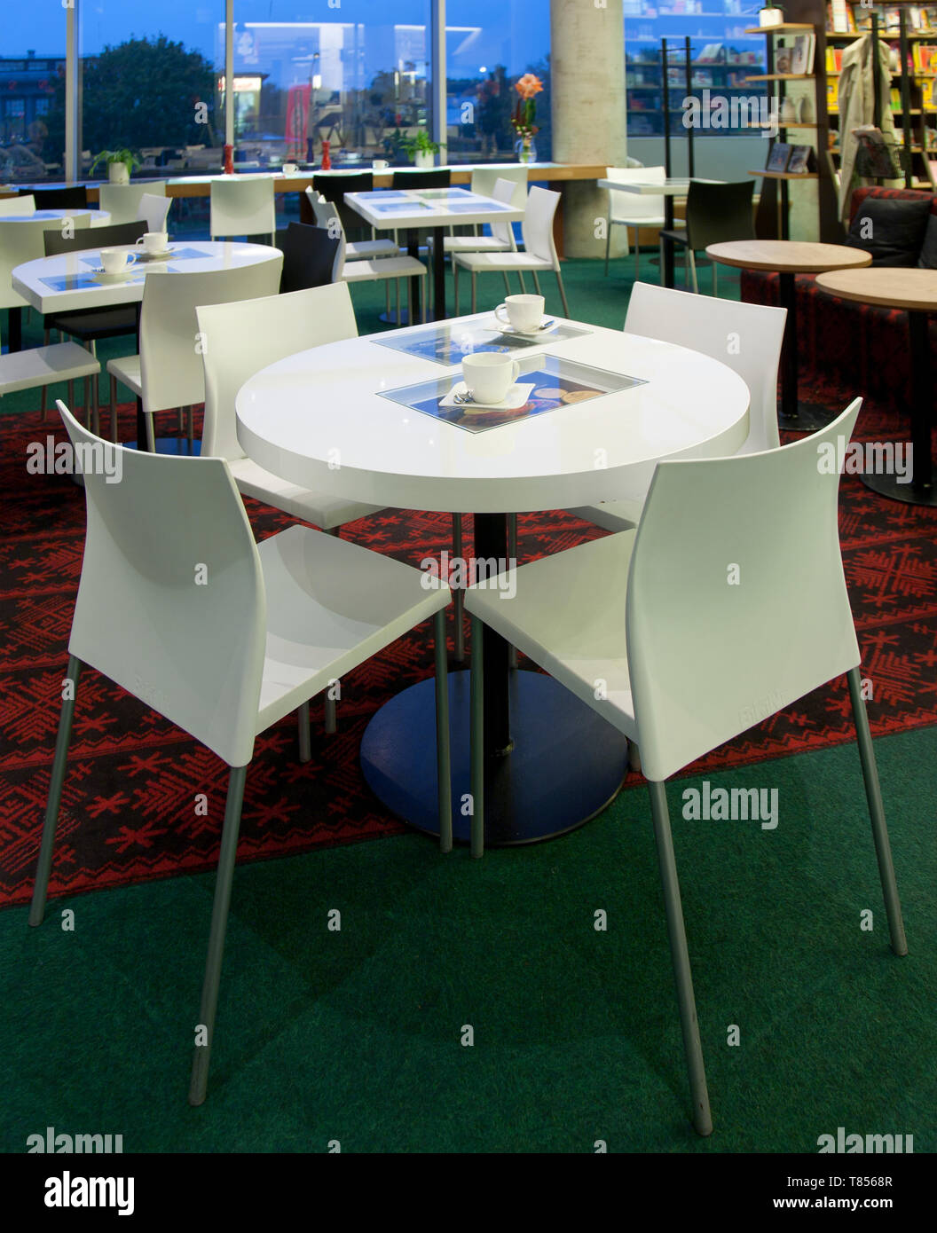 Dining Room Tables at an Upscale Cafe Stock Photo - Alamy