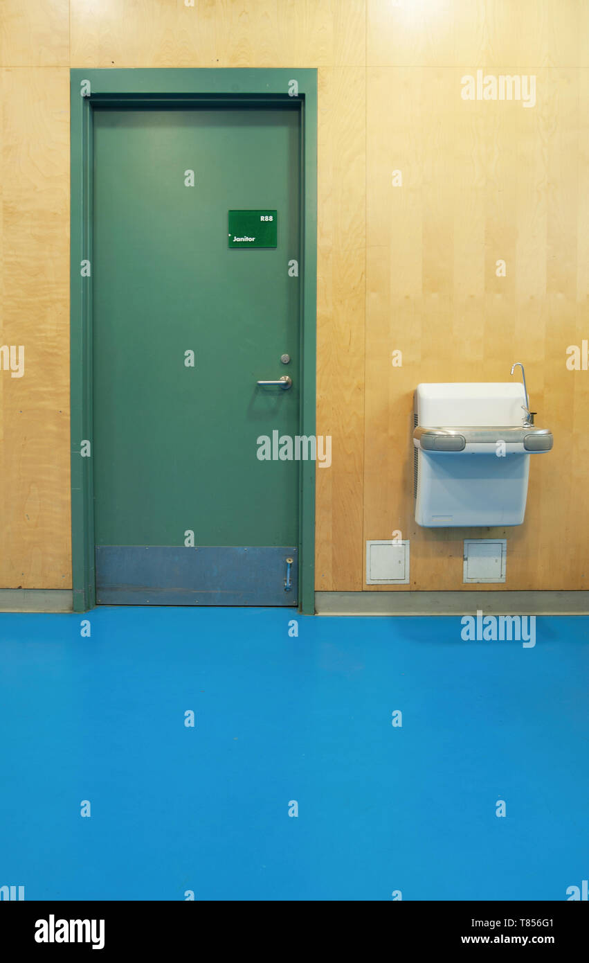 Janitorial Closet and Drinking Fountain Stock Photo Alamy