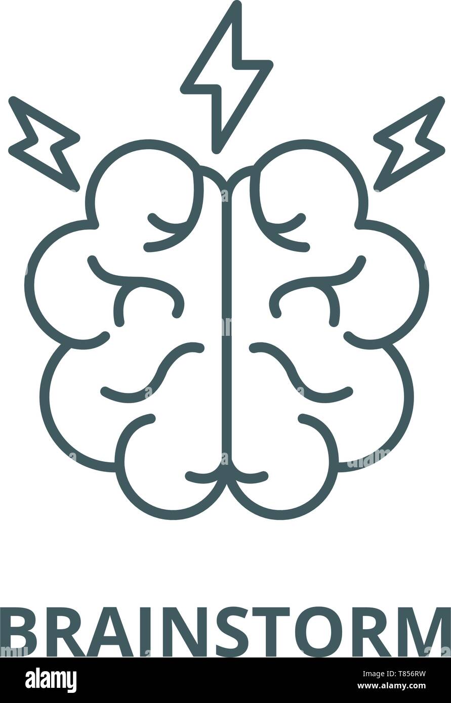 Brainstorm vector line icon, linear concept, outline sign, symbol Stock ...