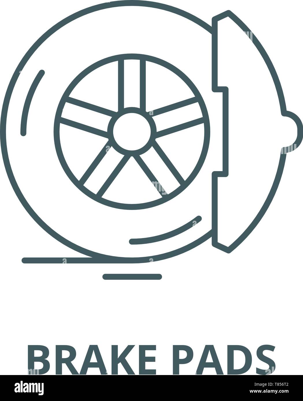Brake pads vector line icon, linear concept, outline sign, symbol Stock