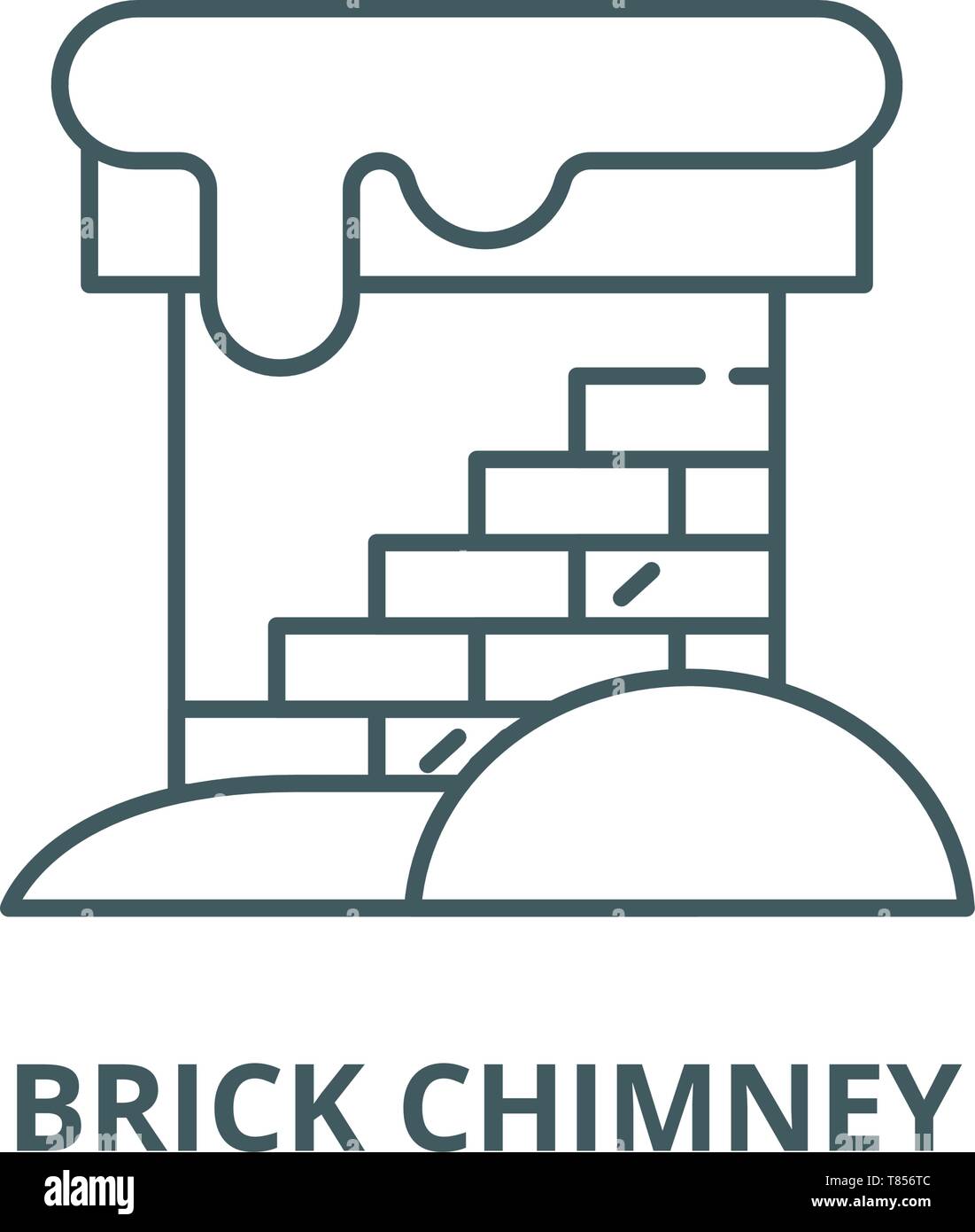 Brick chimney vector line icon, linear concept, outline sign, symbol Stock Vector