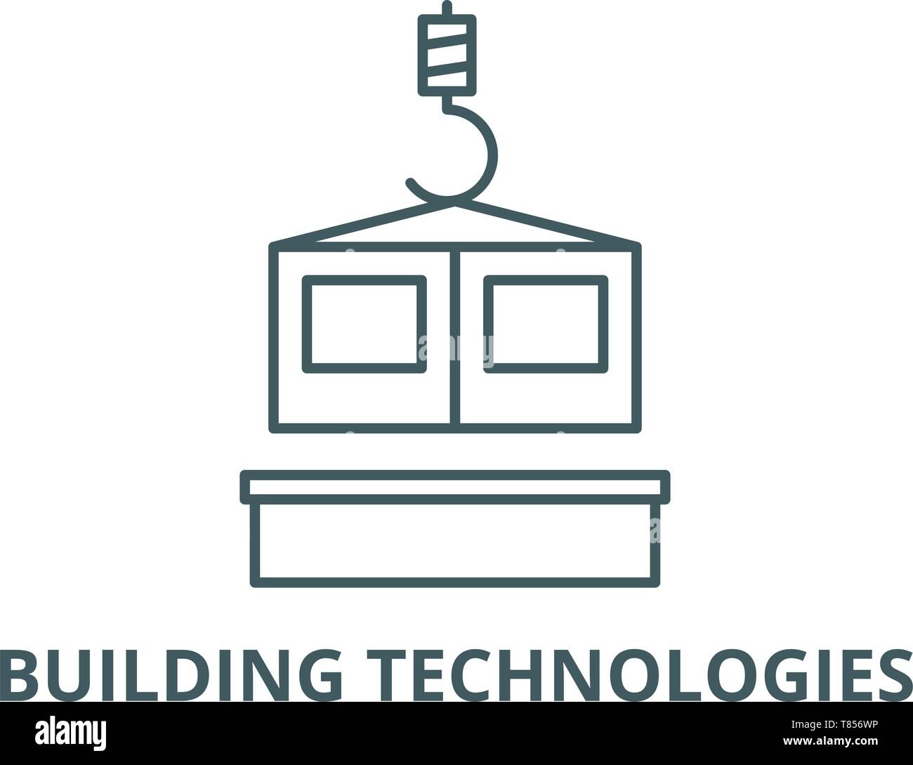 Building technologies vector line icon, linear concept, outline sign ...