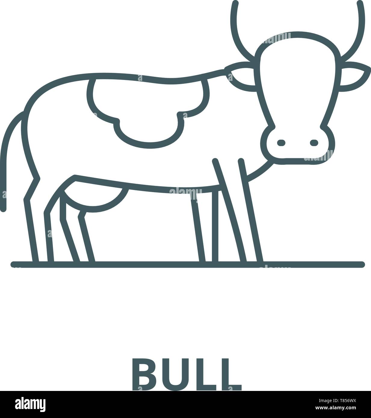 Bull vector line icon, linear concept, outline sign, symbol Stock ...