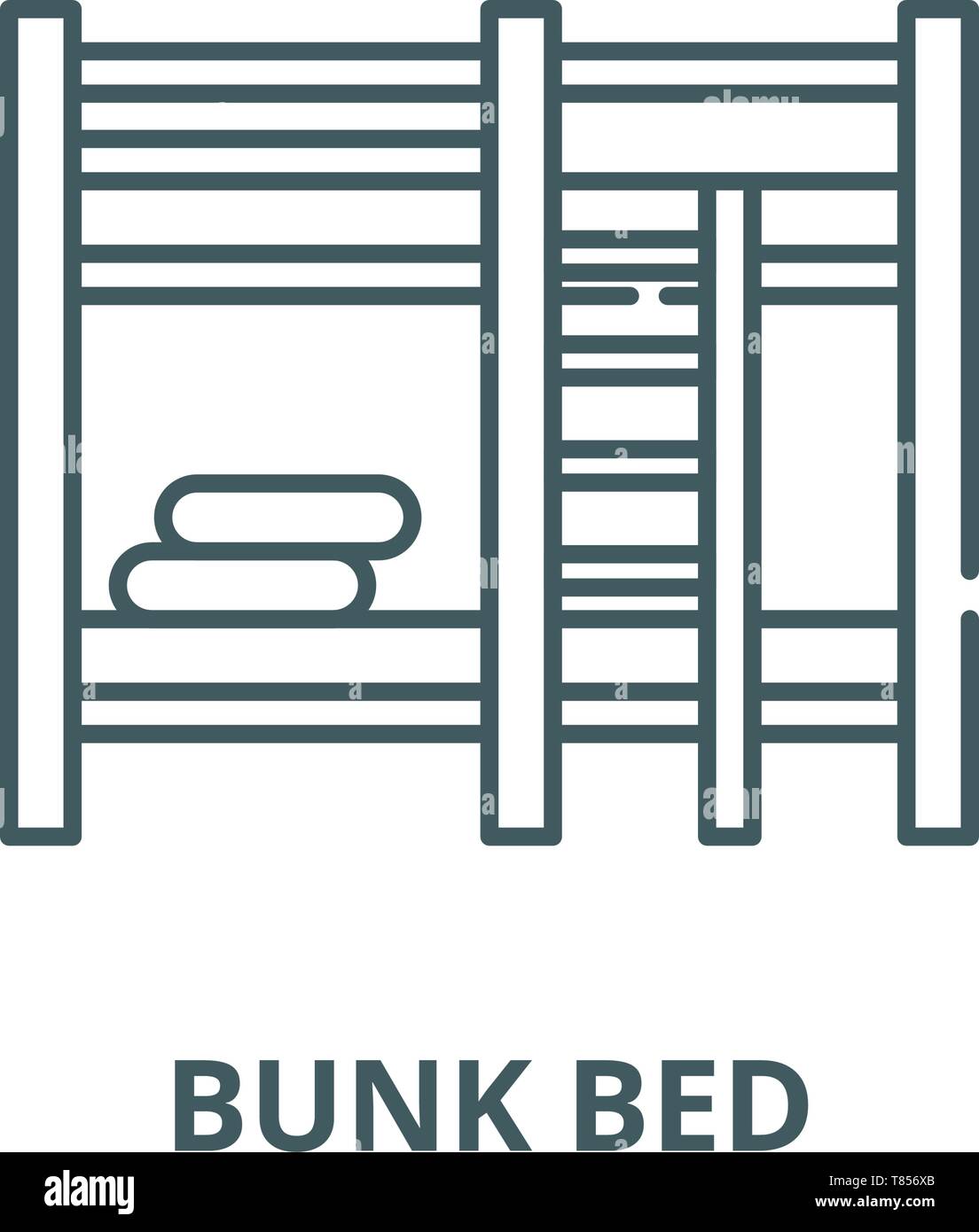 Bunk bed vector line icon, linear concept, outline sign, symbol Stock ...