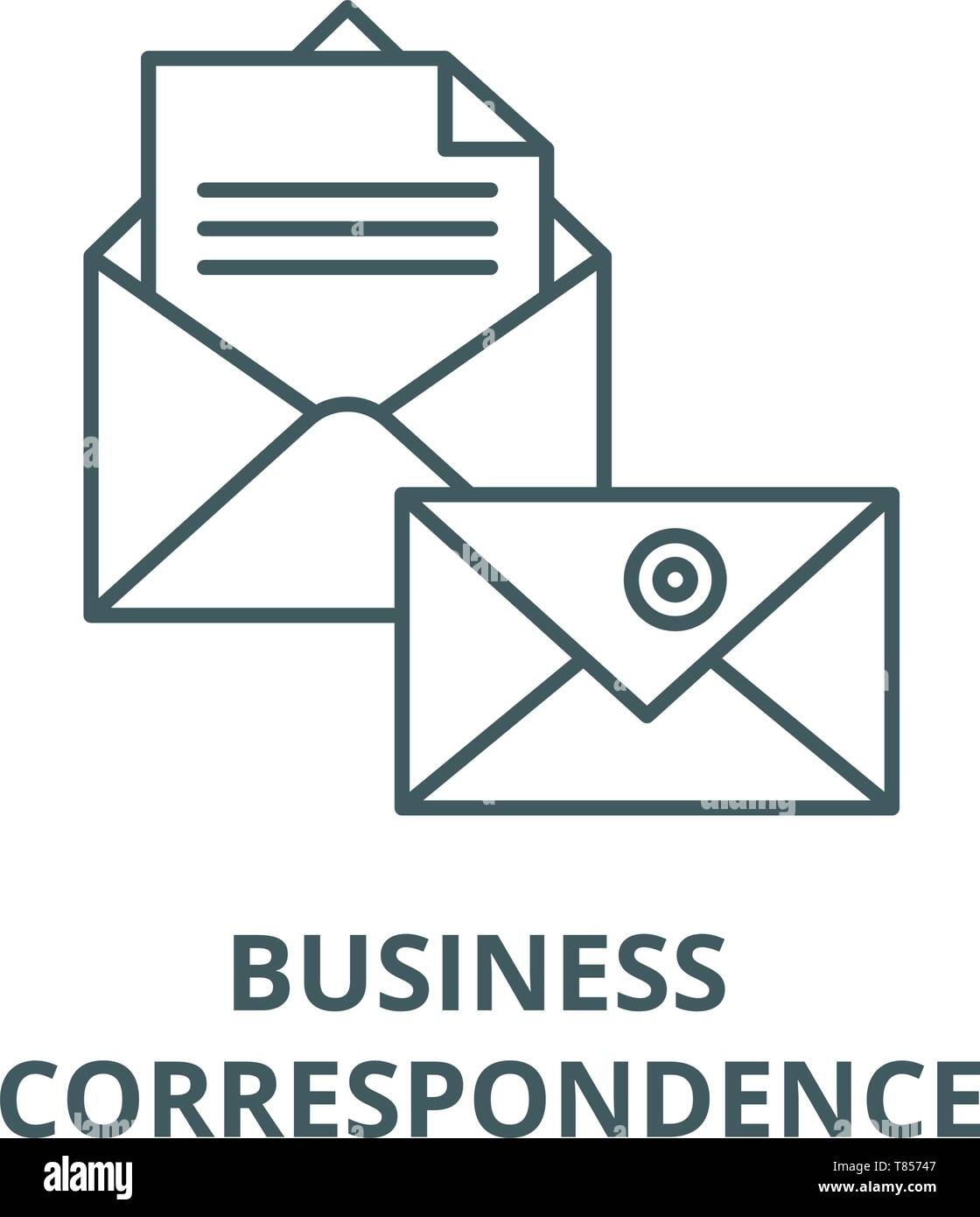 Business correspondence vector line icon, linear concept, outline sign