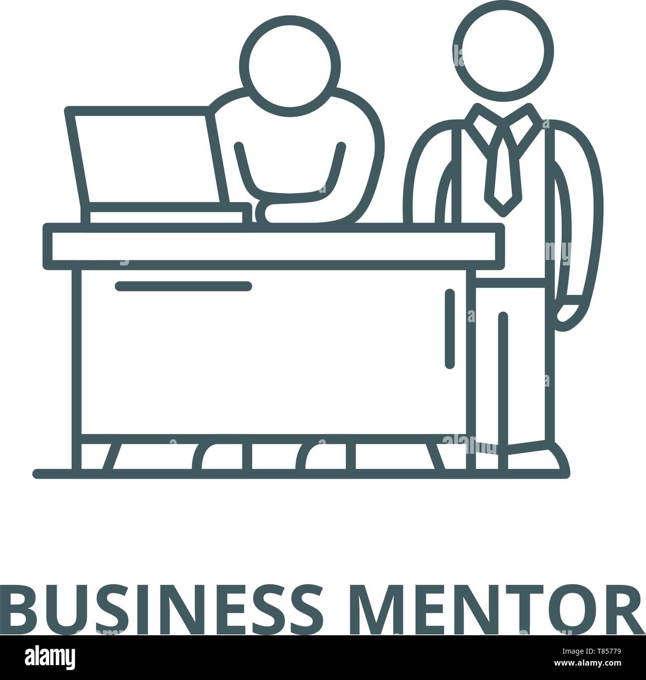 Business mentor vector line icon, linear concept, outline sign, symbol ...