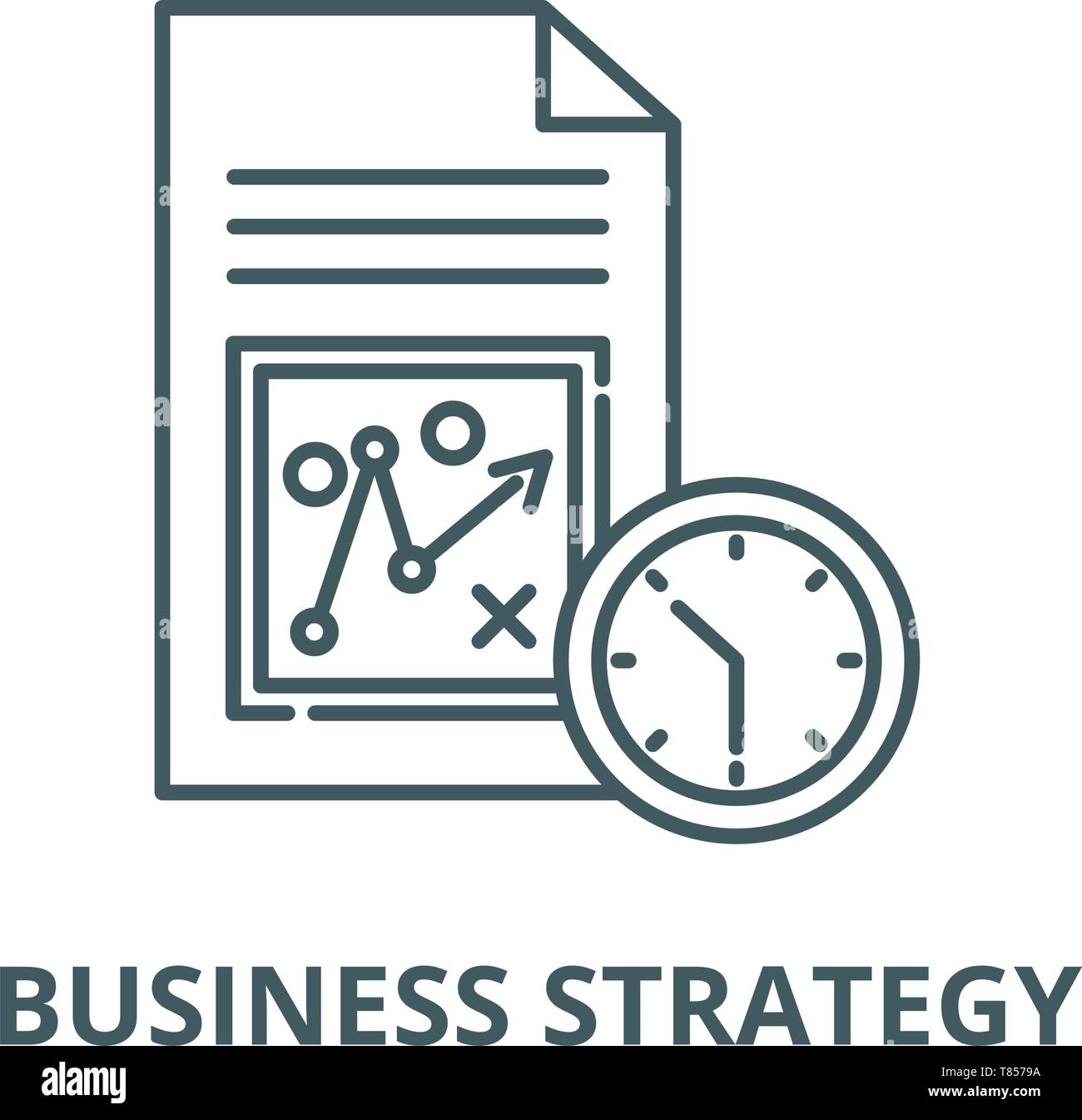 Business strategy vector line icon, linear concept, outline sign ...