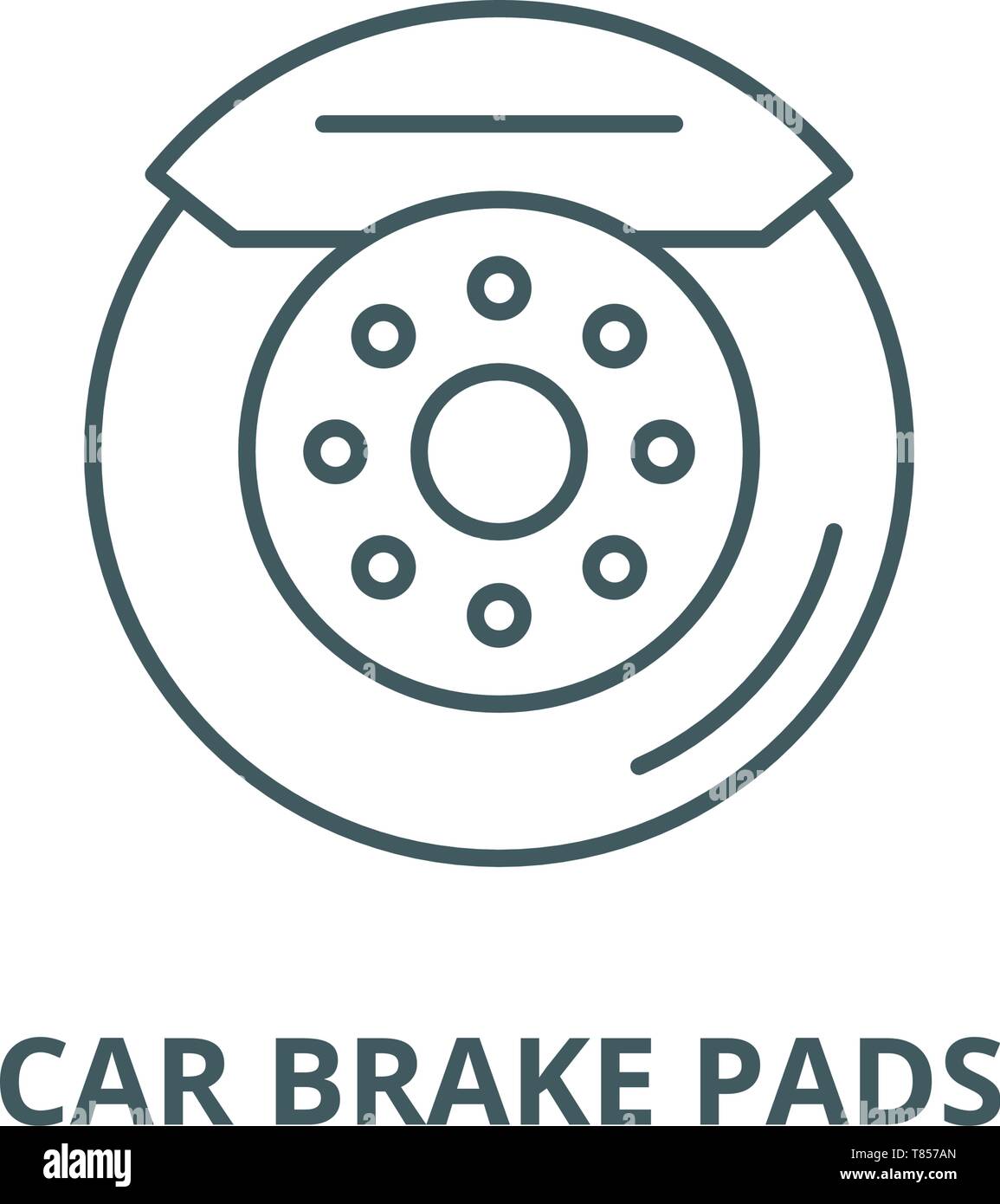Car brake pads vector line icon, linear concept, outline sign, symbol