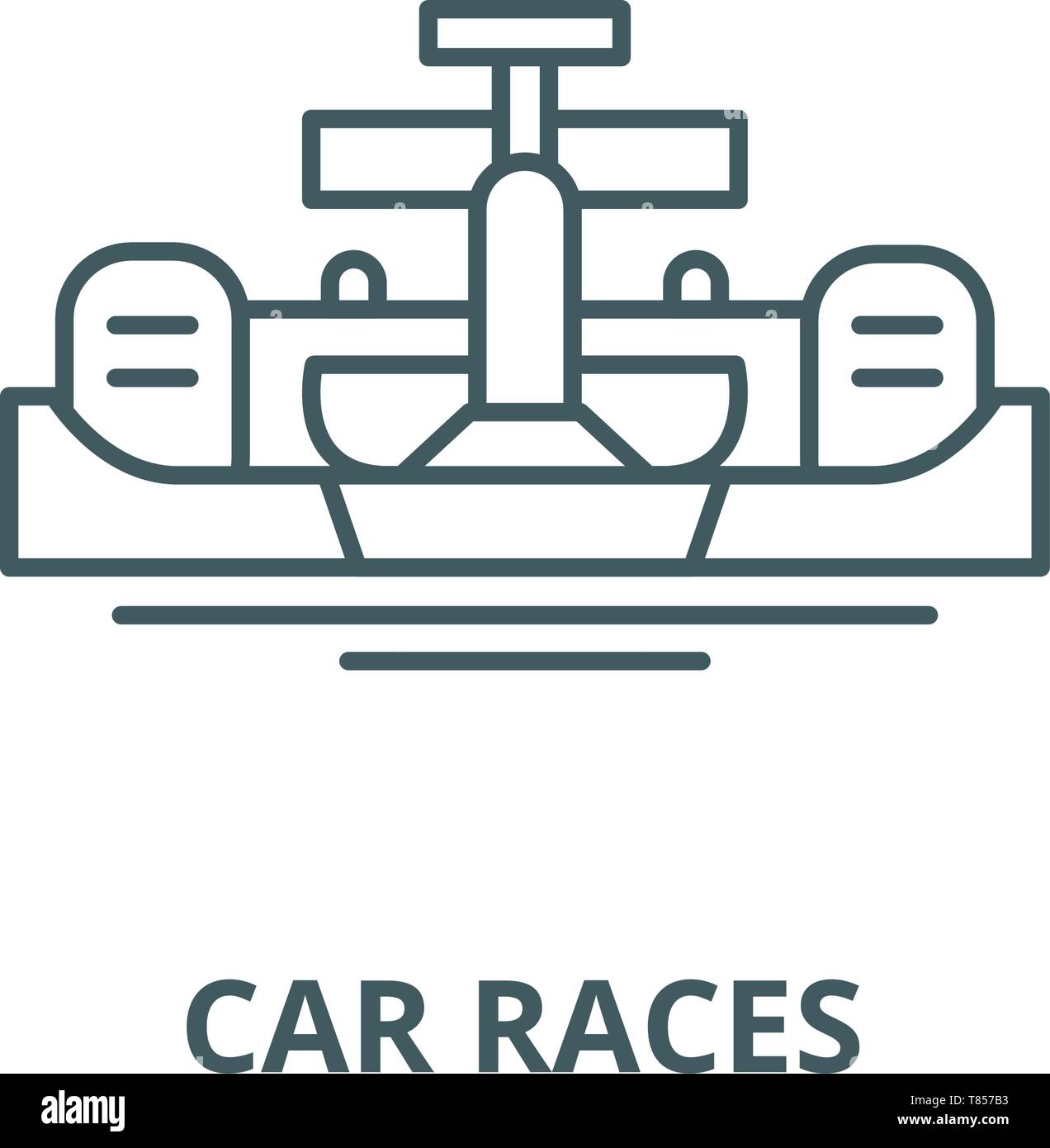 Car races vector line icon, linear concept, outline sign, symbol Stock
