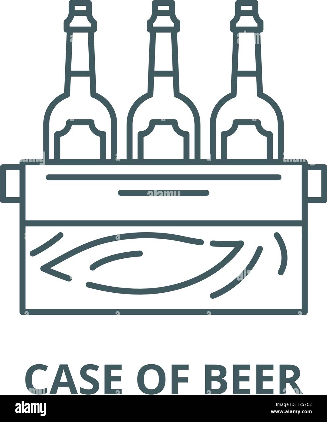 Case of beer vector line icon, linear concept, outline sign, symbol ...