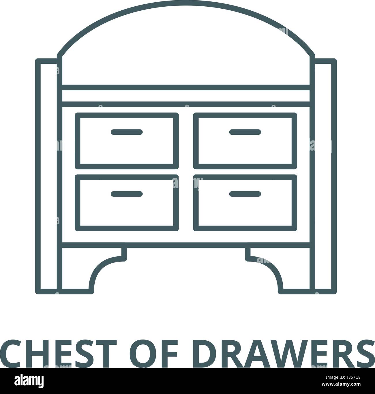 Chest of drawers vector line icon, linear concept, outline sign, symbol ...