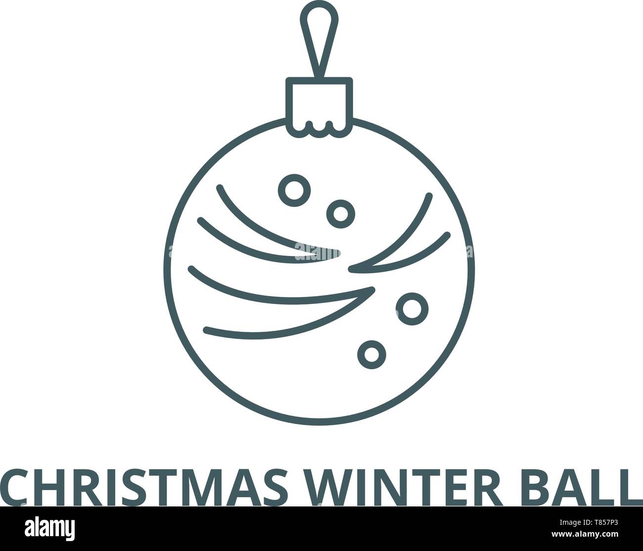 Christmas winter ball vector line icon, linear concept, outline sign ...