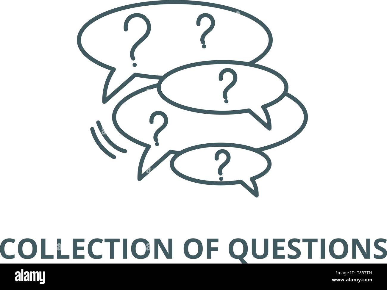 Collection of questions vector line icon, linear concept, outline sign ...