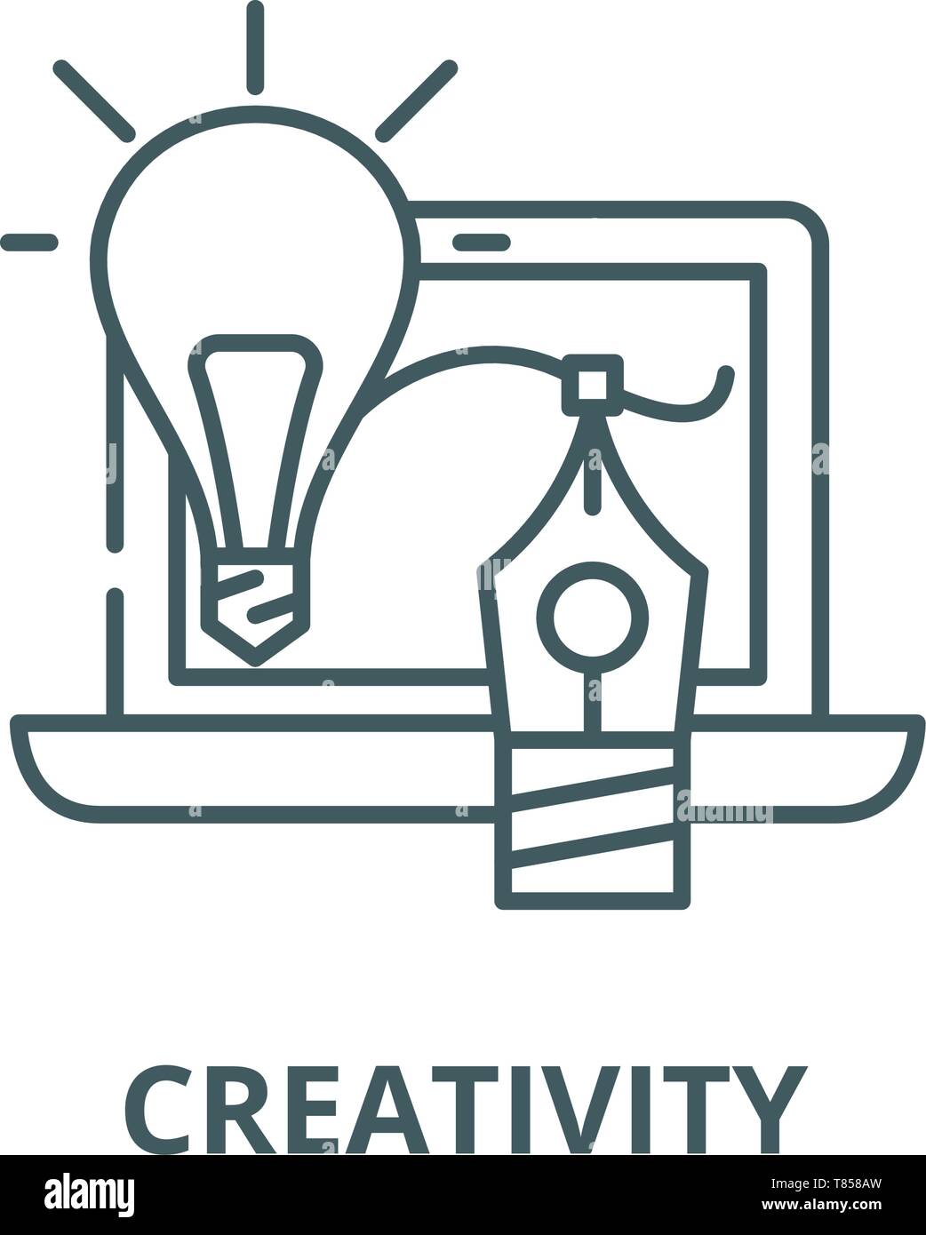 Creativity vector line icon, linear concept, outline sign, symbol Stock ...