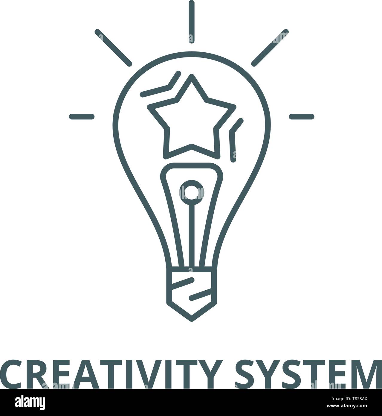 Creativity system vector line icon, linear concept, outline sign ...