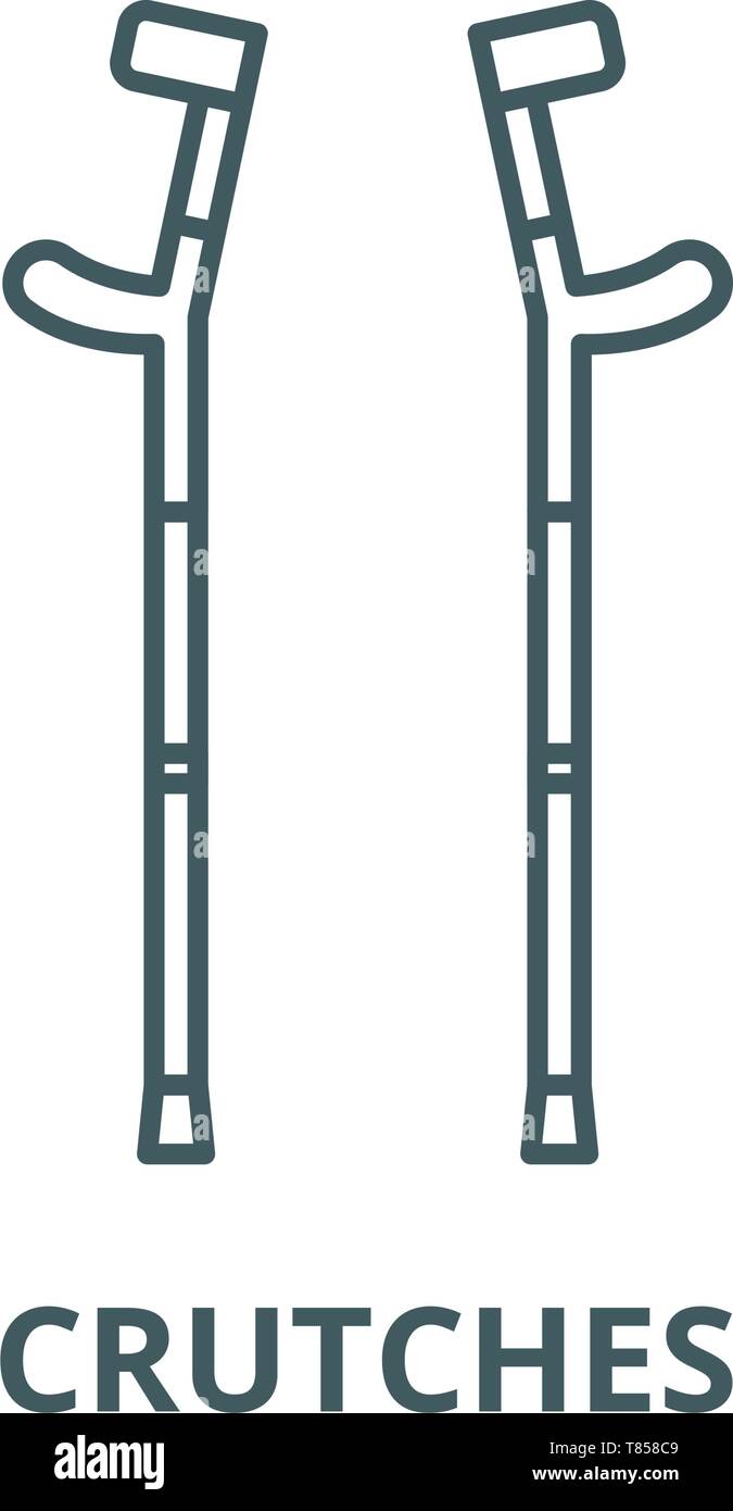 Crutches vector line icon, linear concept, outline sign, symbol Stock ...
