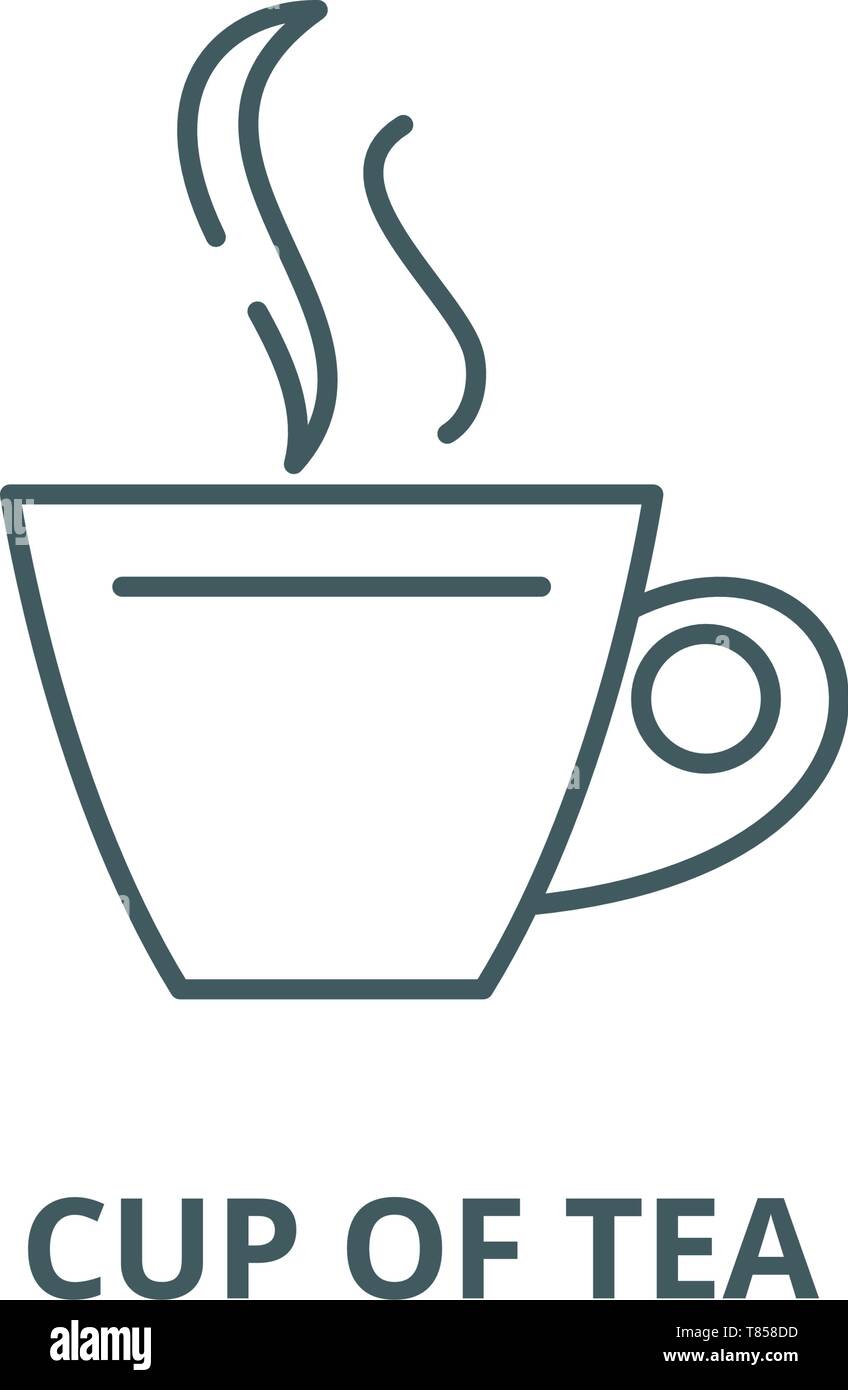Cup of tea vector line icon, linear concept, outline sign, symbol Stock ...
