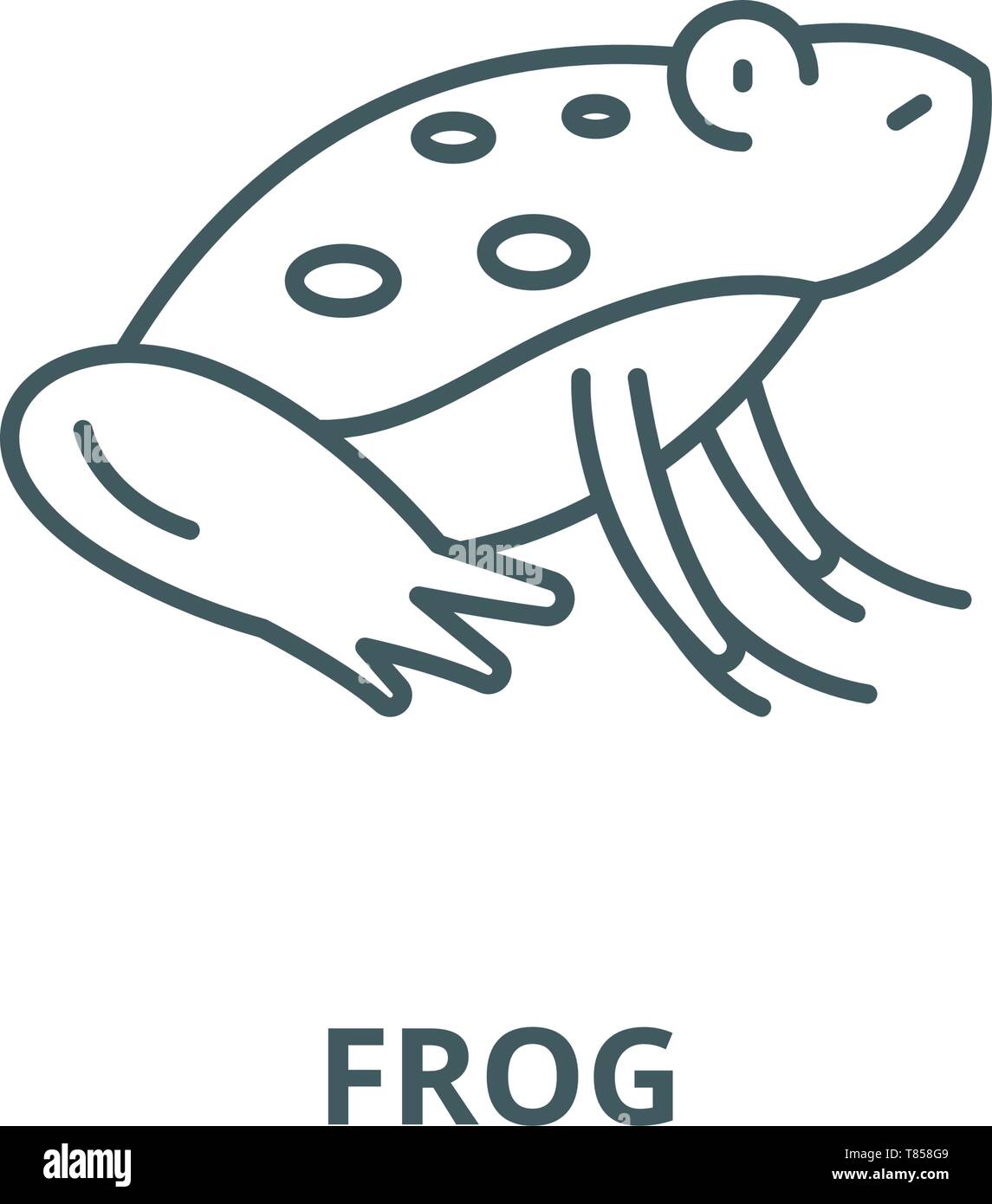 Cute frog vector line icon, linear concept, outline sign, symbol Stock ...