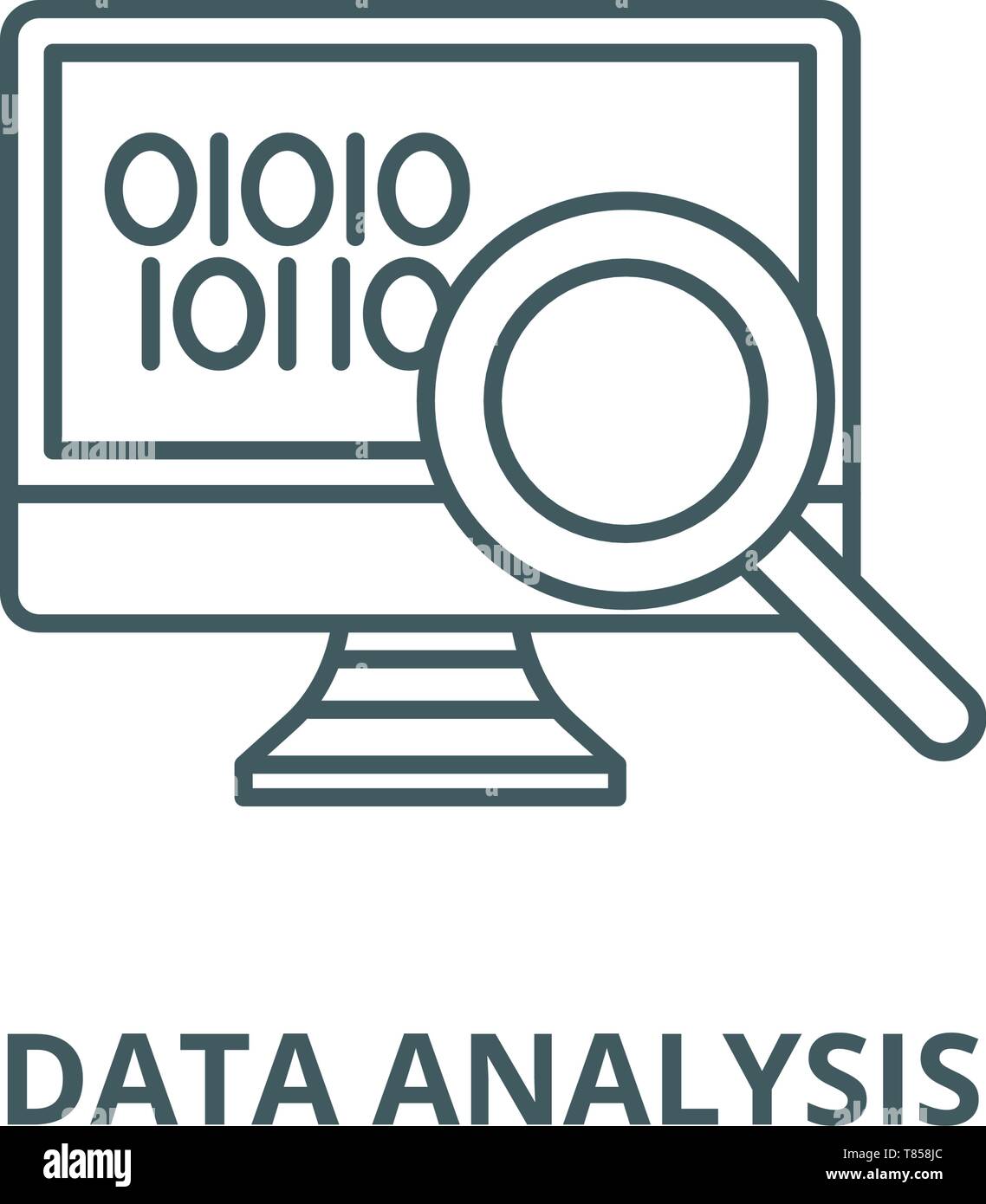 Data analysis vector line icon, linear concept, outline sign, symbol ...